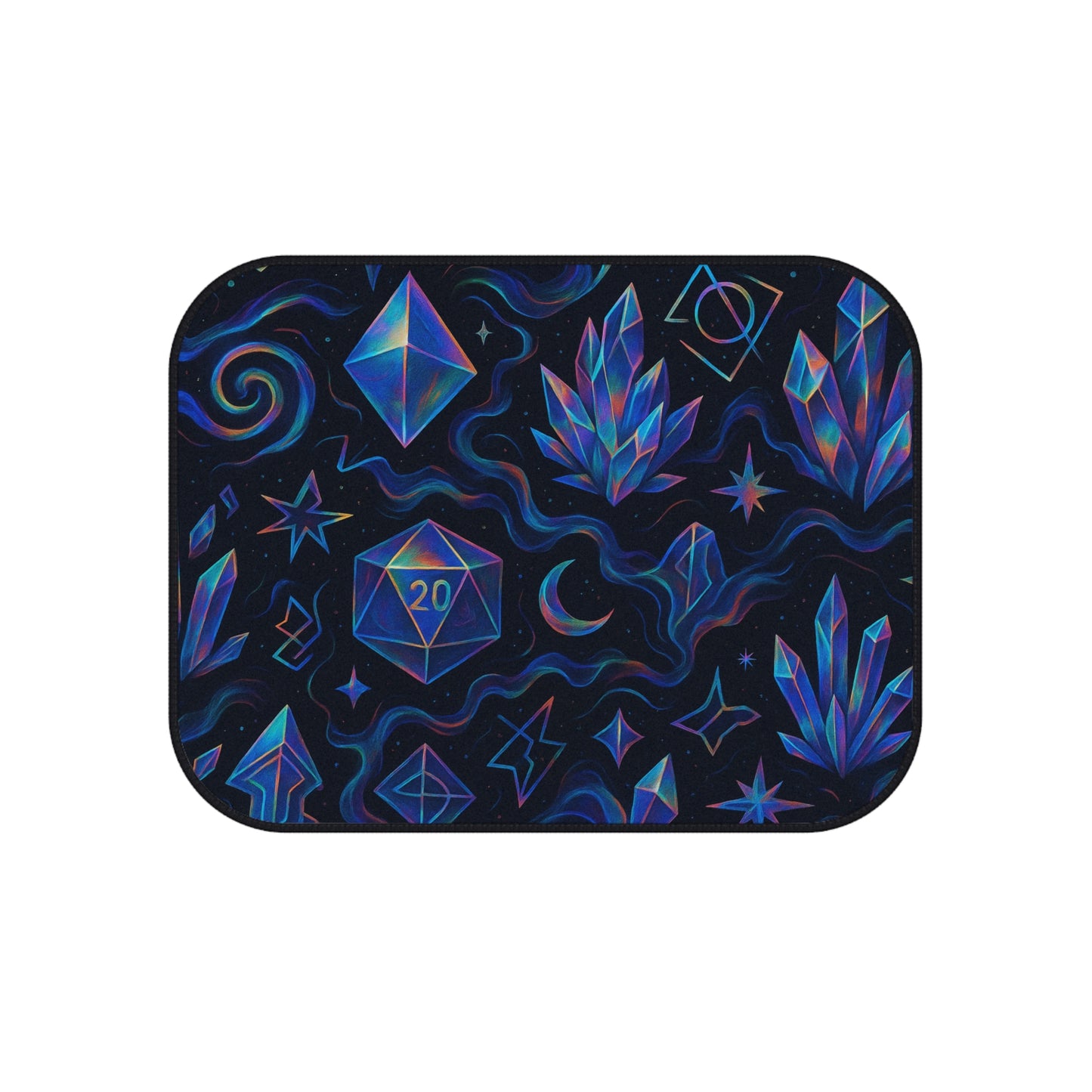 Fantasy Car Mats Set - Cosmic Crystal Design for Gamers, Bohemian Car Accessories, Gift for D&D Lovers, Unique Auto Decor