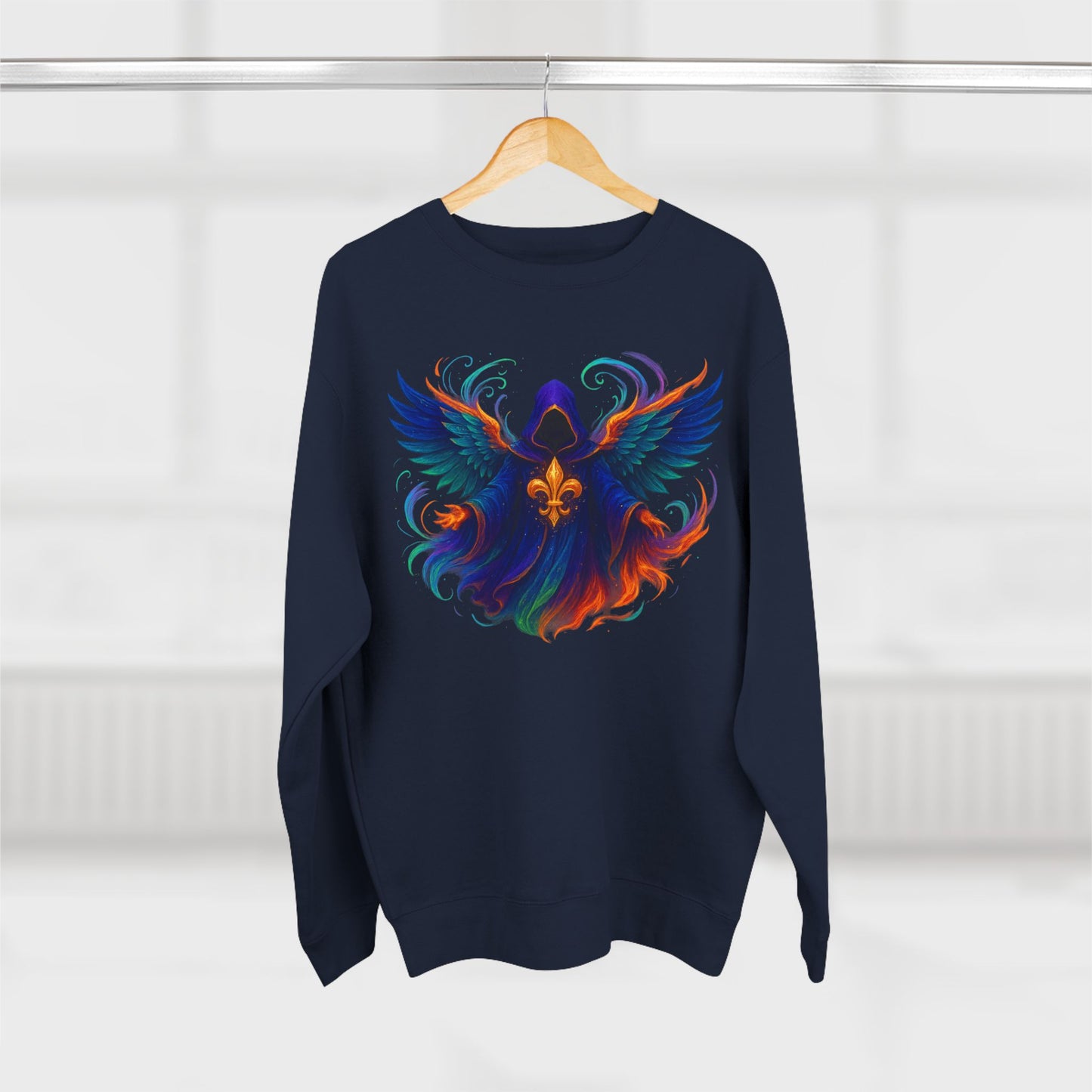 Mystical Angel Sweatshirt - Cozy Apparel, Unisex Crewneck, Spiritual Gift, Boho Style, Unique Graphic Design
