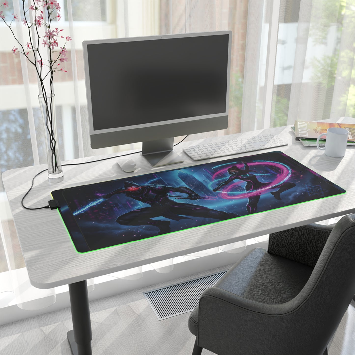 Cyberpunk Duo LED Gaming Mouse Pad — RGB Extended Desk Mat