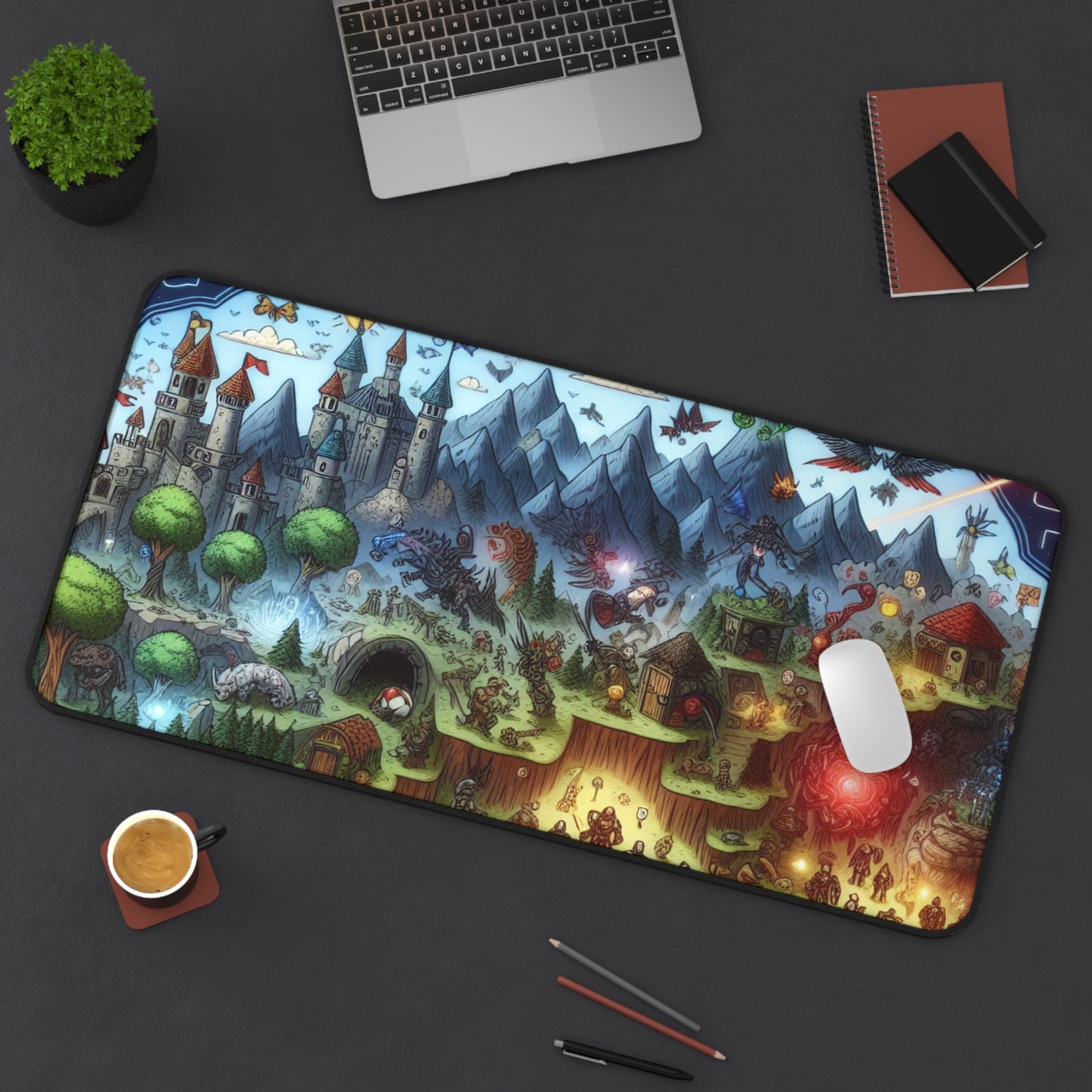 Fantasy Adventure Desk Mat | Gaming Mouse Pad | Office Decor | Gift for Gamers | Unique Desk Accessory | Fantasy World