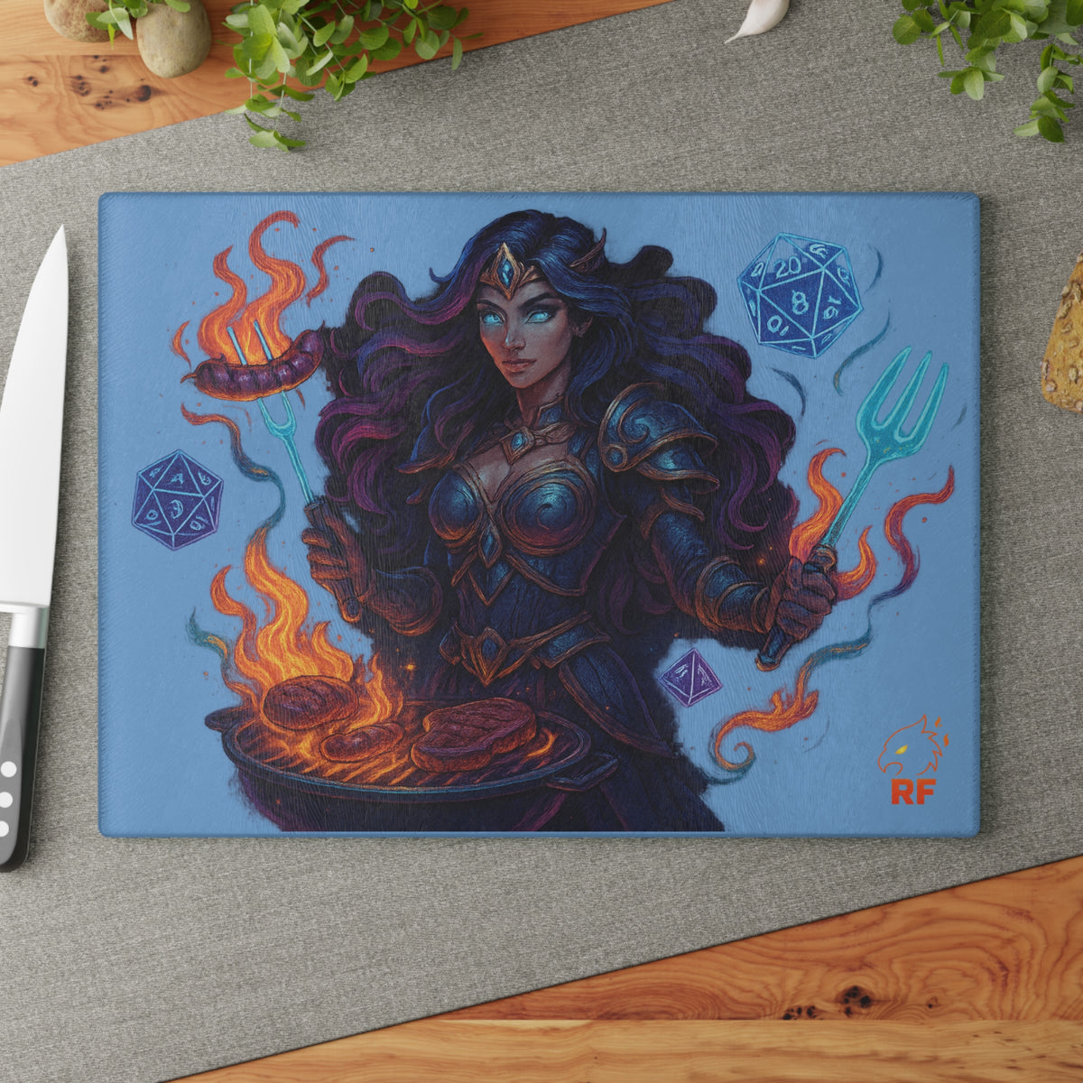 Fantasy Cook's Glass Cutting Board