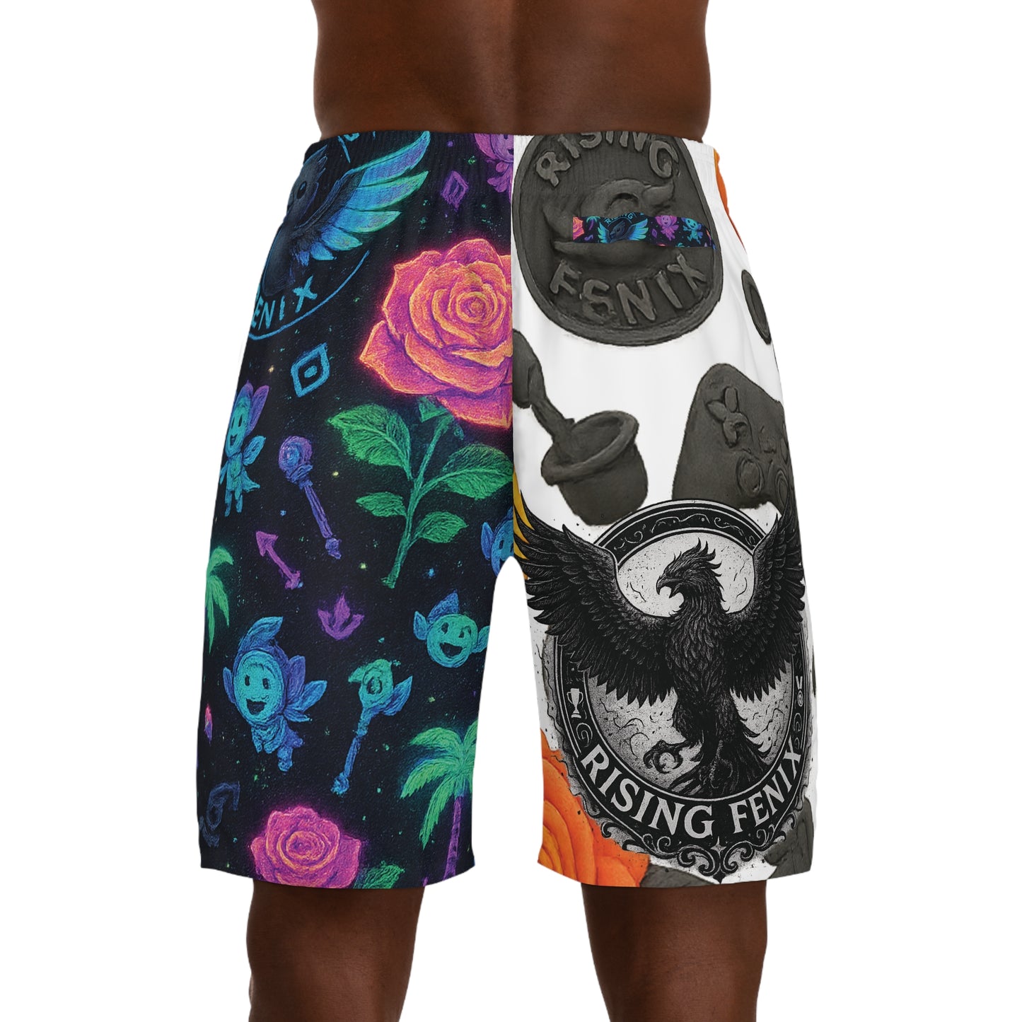 Colorful Graphic Men's Jogger Shorts, Summer Athleisure Wear, Gamer Shorts, Casual Apparel, Unique Gift Idea