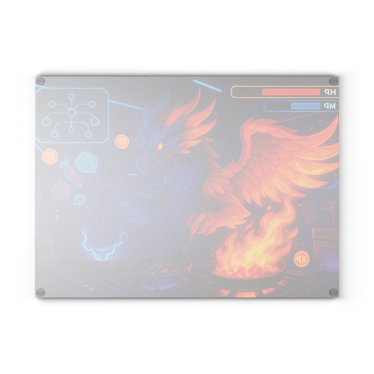 Fantasy Dragon Glass Cutting Board | Unique Kitchen Decor, Gamer Gift, Cooking Accessory, Housewarming Present, D&D Themed Kitchenware