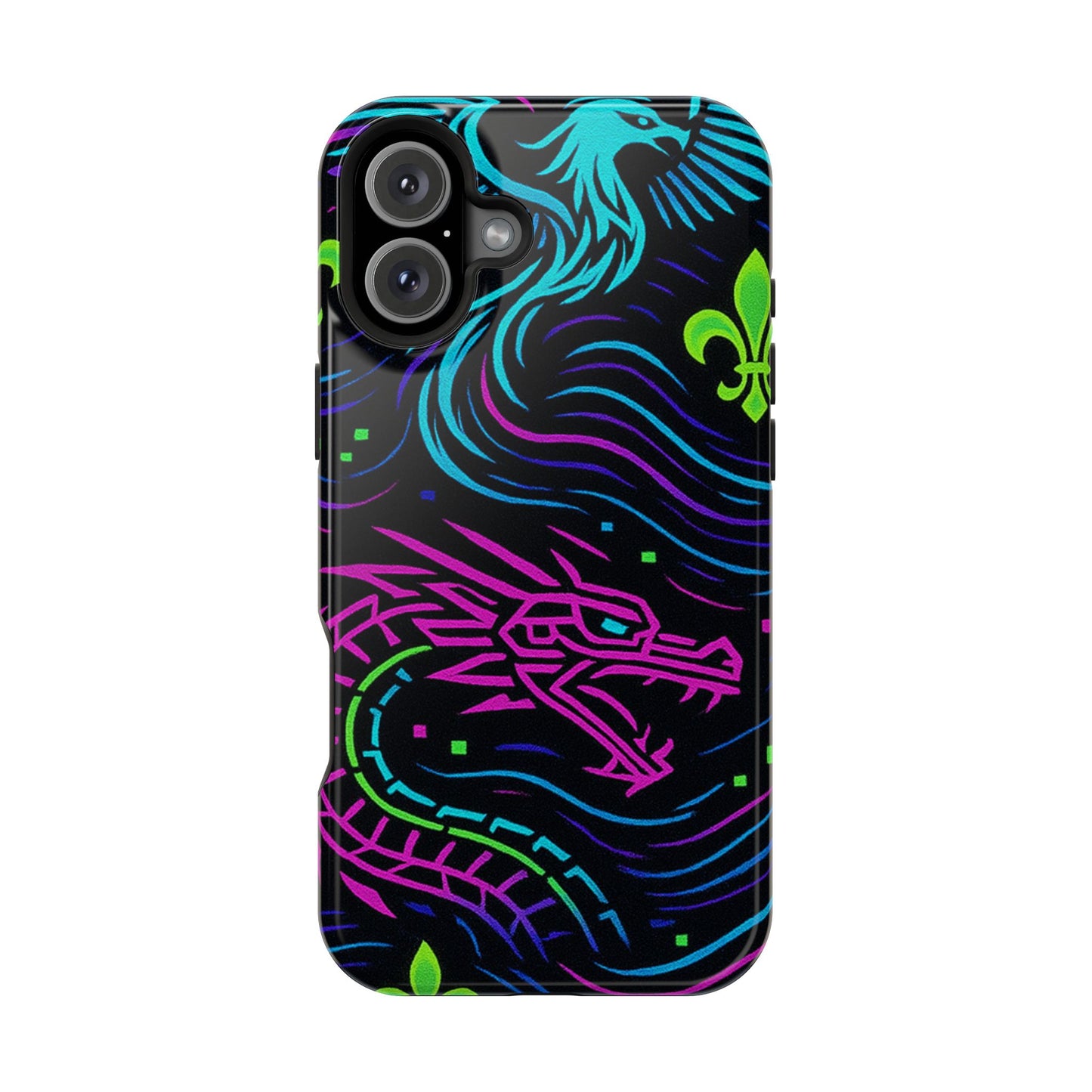 Dynamic Dragon Magnetic Phone Case | Colorful Floral Design | Gift for Gamers, Fantasy Lovers, Halloween, Unique Accessories