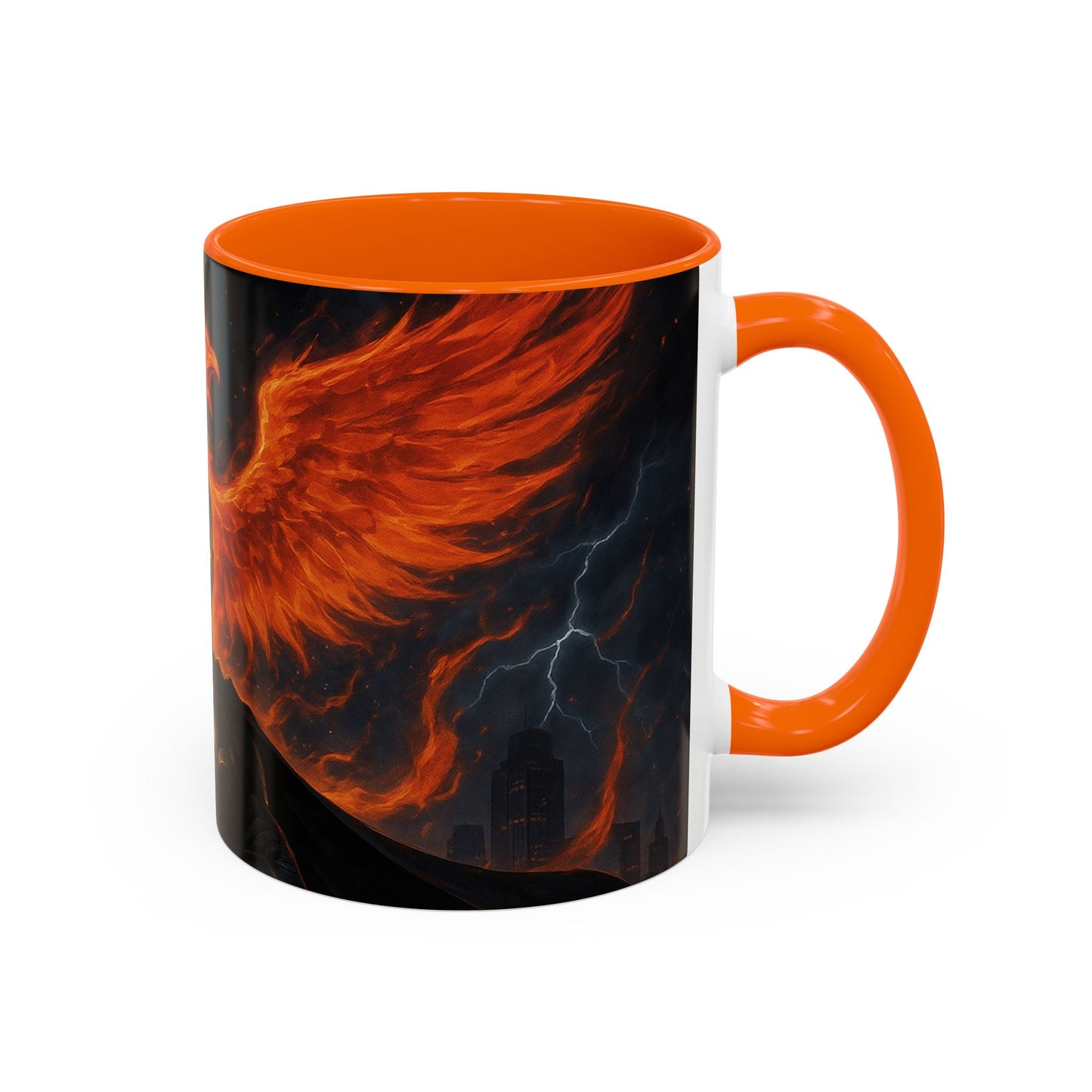 Mythical Phoenix Accent Coffee Mug, Fantasy Gift, Hot Beverage Cup, Cozy Home Decor, Unique Gift for Her