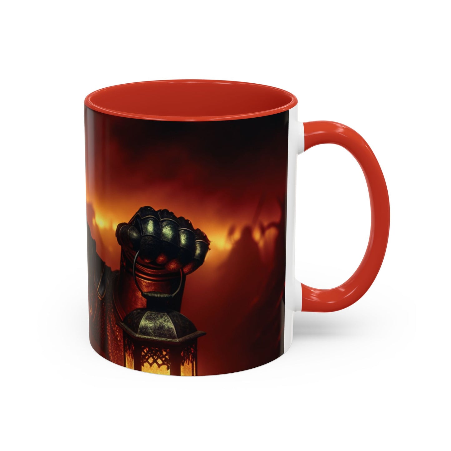 Fierce Knight Accent Coffee Mug | Unique Gift for Fantasy Lovers, Dark Aesthetic Decor, Gamer Essentials, Office Cup, Medieval Art