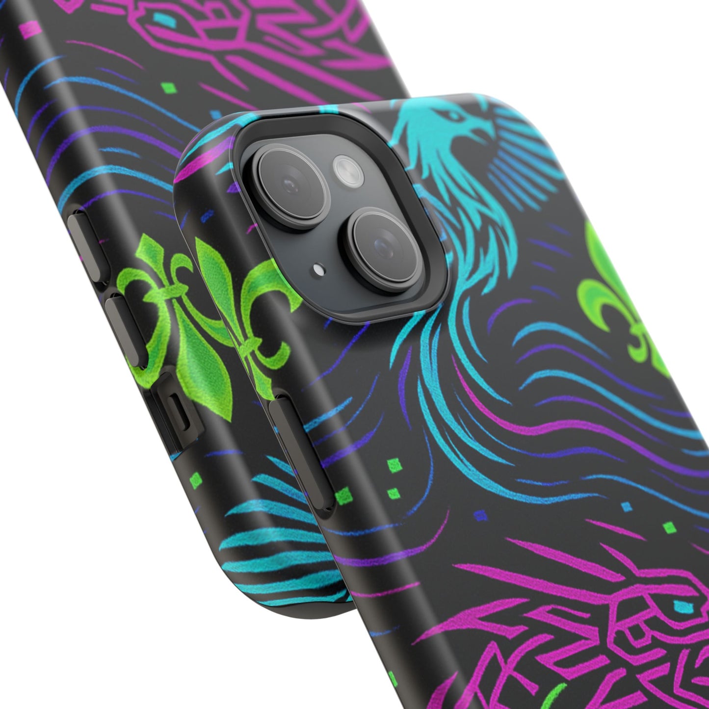 Dynamic Dragon Magnetic Phone Case | Colorful Floral Design | Gift for Gamers, Fantasy Lovers, Halloween, Unique Accessories