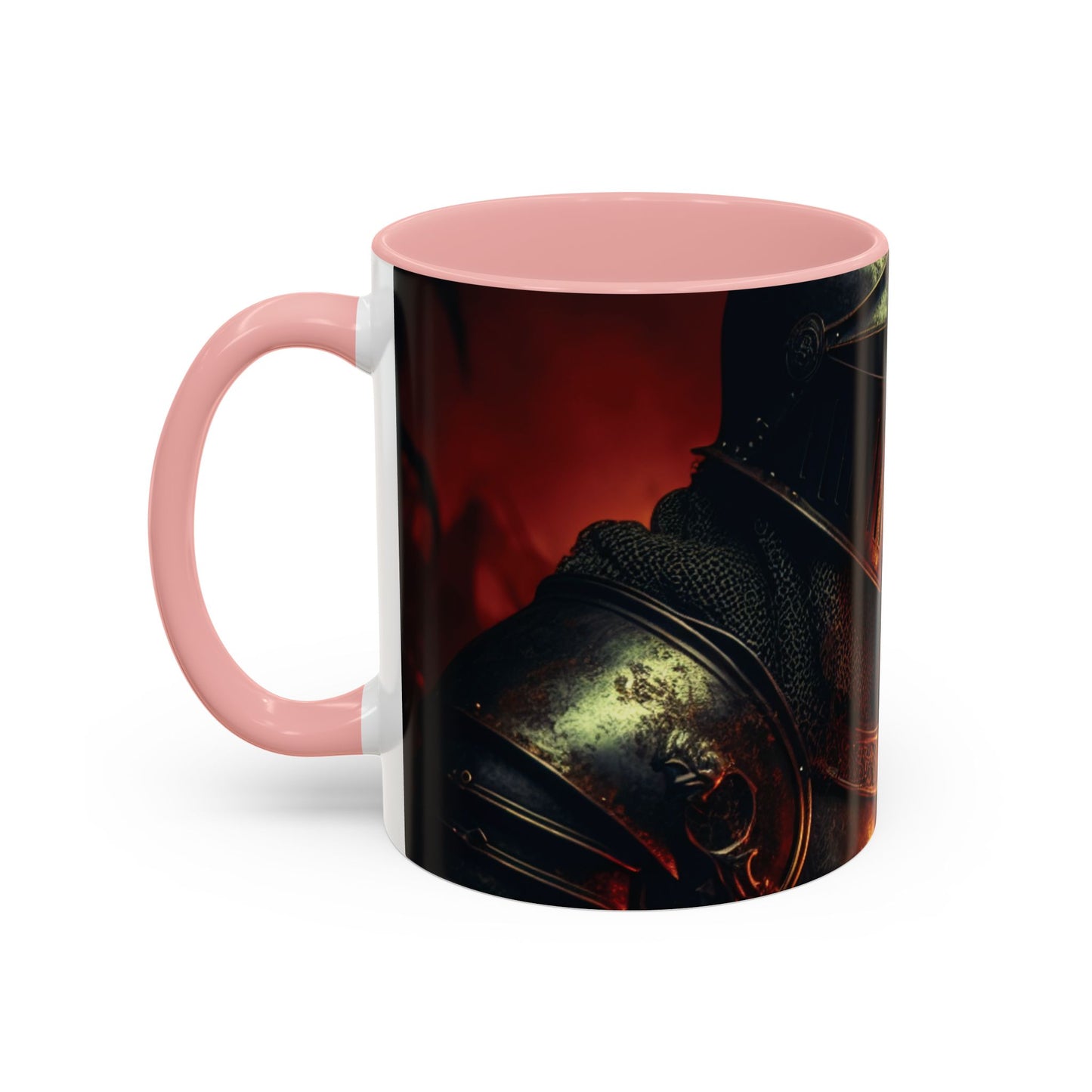 Fierce Knight Accent Coffee Mug | Unique Gift for Fantasy Lovers, Dark Aesthetic Decor, Gamer Essentials, Office Cup, Medieval Art