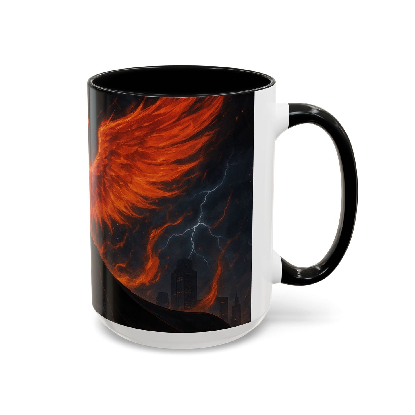 Mythical Phoenix Accent Coffee Mug, Fantasy Gift, Hot Beverage Cup, Cozy Home Decor, Unique Gift for Her