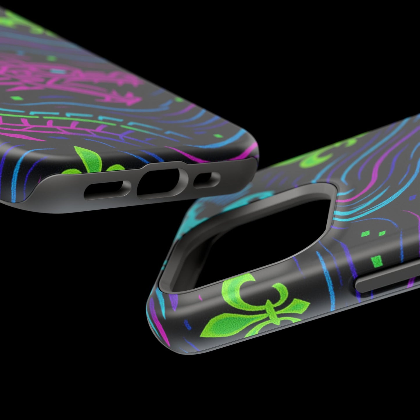 Dynamic Dragon Magnetic Phone Case | Colorful Floral Design | Gift for Gamers, Fantasy Lovers, Halloween, Unique Accessories