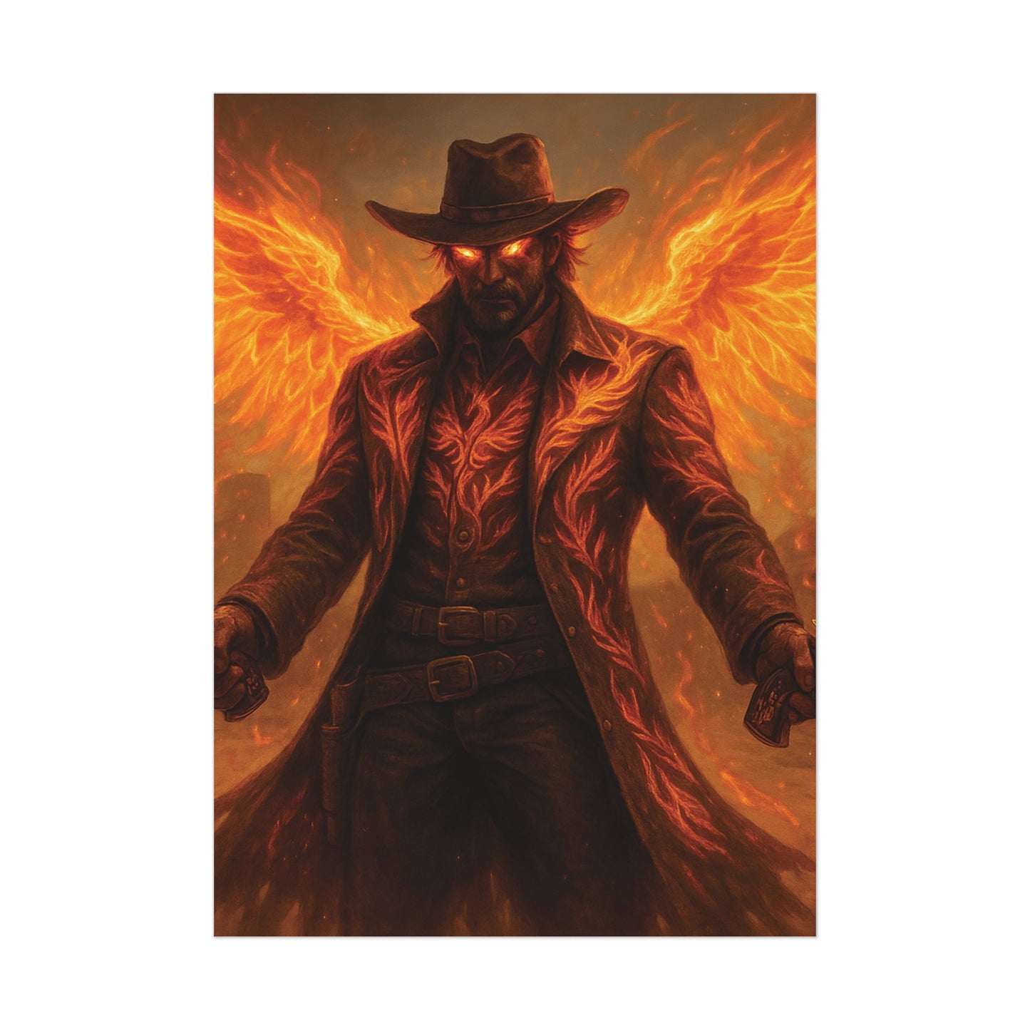 Fiery Angel Uncoated Poster, Wall Art Decor, Gothic Decor, Gift for Fantasy Lovers, Unique Home Decoration