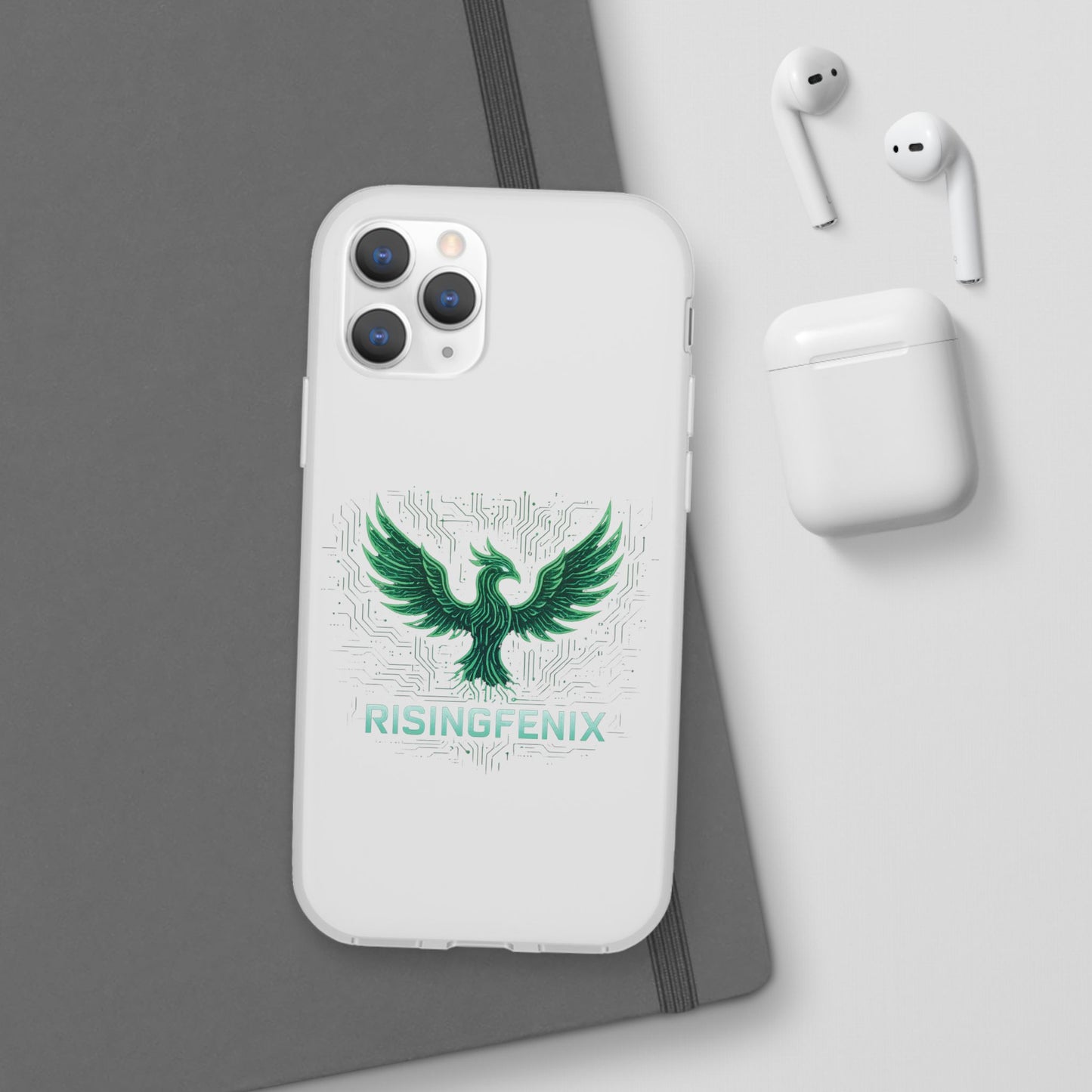 Phoenix Rising Flexi Case, Stylish Phone Cover, Trendy Tech Accessory, Gift for Tech Lovers, Unique Protector