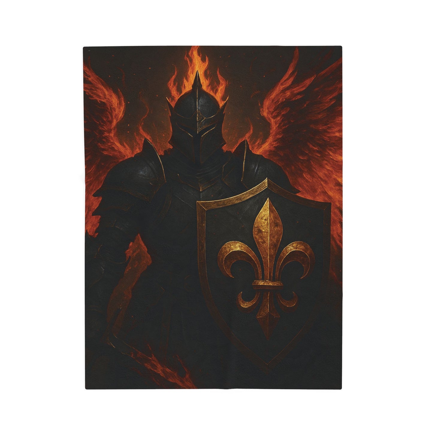 Warrior Spirit Velveteen Plush Blanket | Cozy Home Decor, Gift for Gamers, Fantasy Fans, Nerdy Collectibles, Bed & Couch Throw