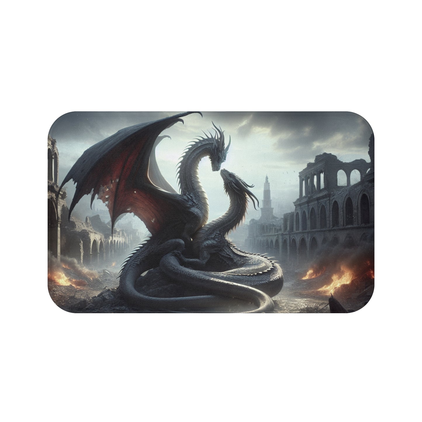 Majestic Dragon Bath Mat - Fantasy Decor, Dragon Lovers Gift, Bathroom Accessory, Home Decor, Unique Bath Rug