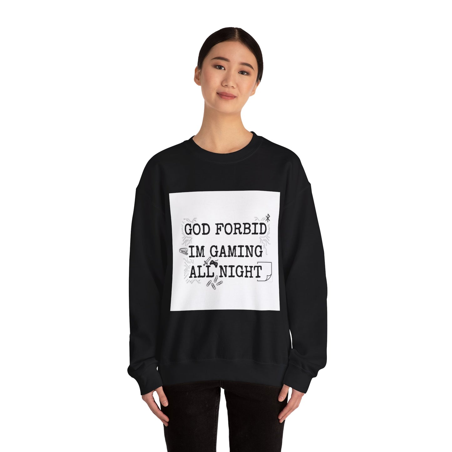 God Forbid I'm Gaming All Night Sweatshirt | sarcastic shirt, 90s aesthetic humor