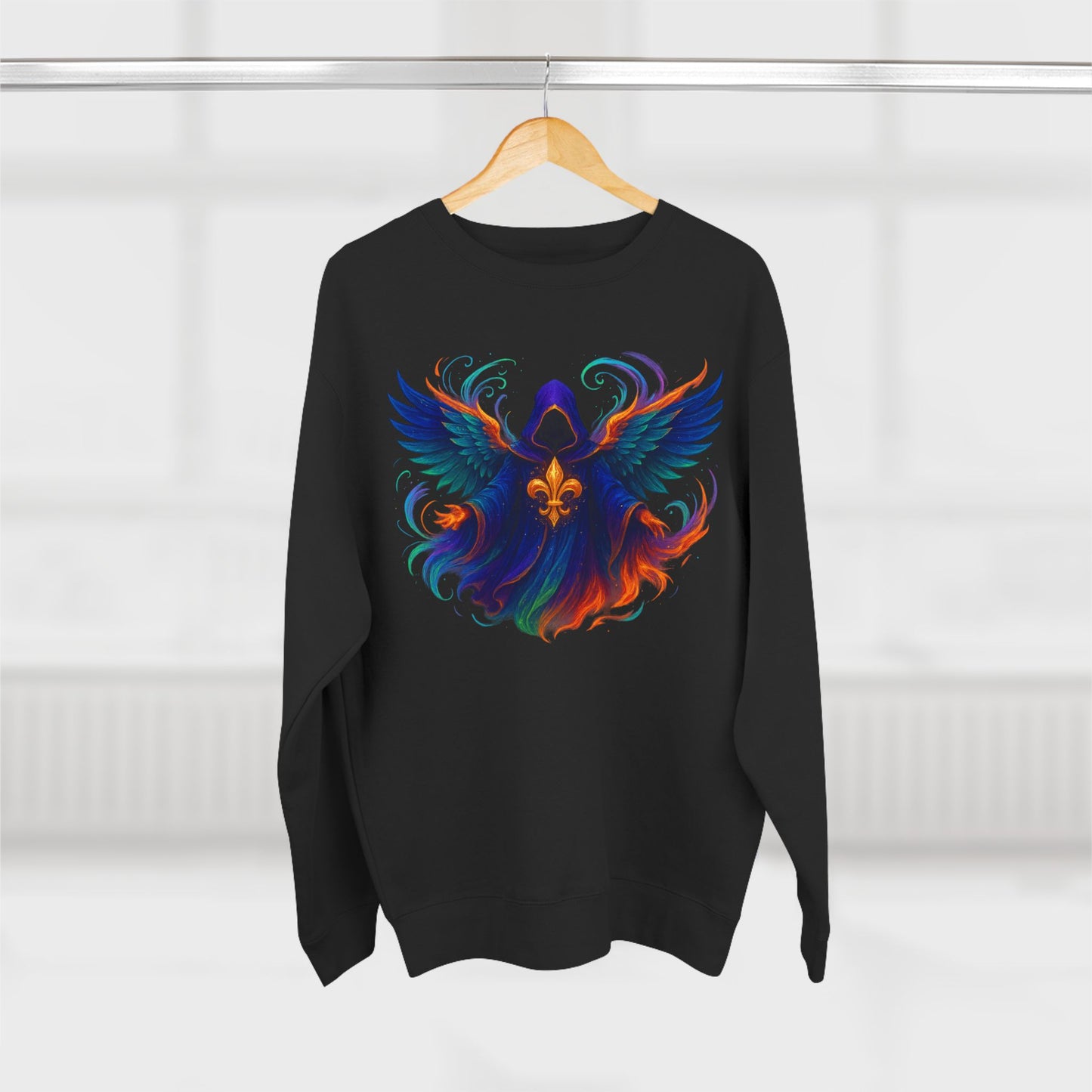 Mystical Angel Sweatshirt - Cozy Apparel, Unisex Crewneck, Spiritual Gift, Boho Style, Unique Graphic Design