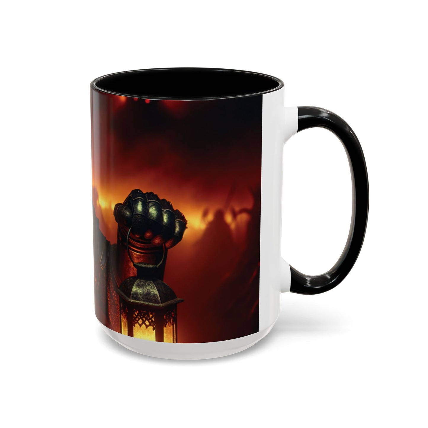 Fierce Knight Accent Coffee Mug | Unique Gift for Fantasy Lovers, Dark Aesthetic Decor, Gamer Essentials, Office Cup, Medieval Art