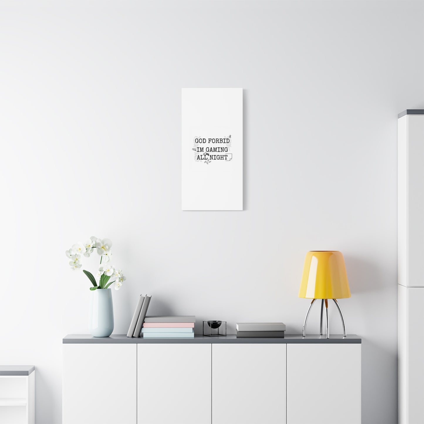 God Forbid I'm Gaming All Night Canvas | Sarcastic Office Humor, 90s Aesthetic