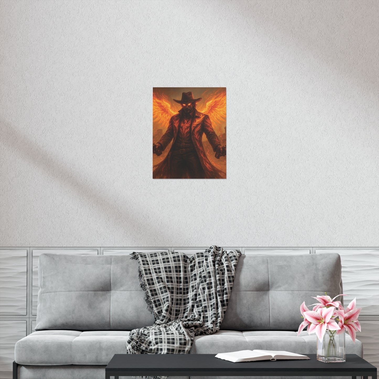 Fiery Angel Uncoated Poster, Wall Art Decor, Gothic Decor, Gift for Fantasy Lovers, Unique Home Decoration