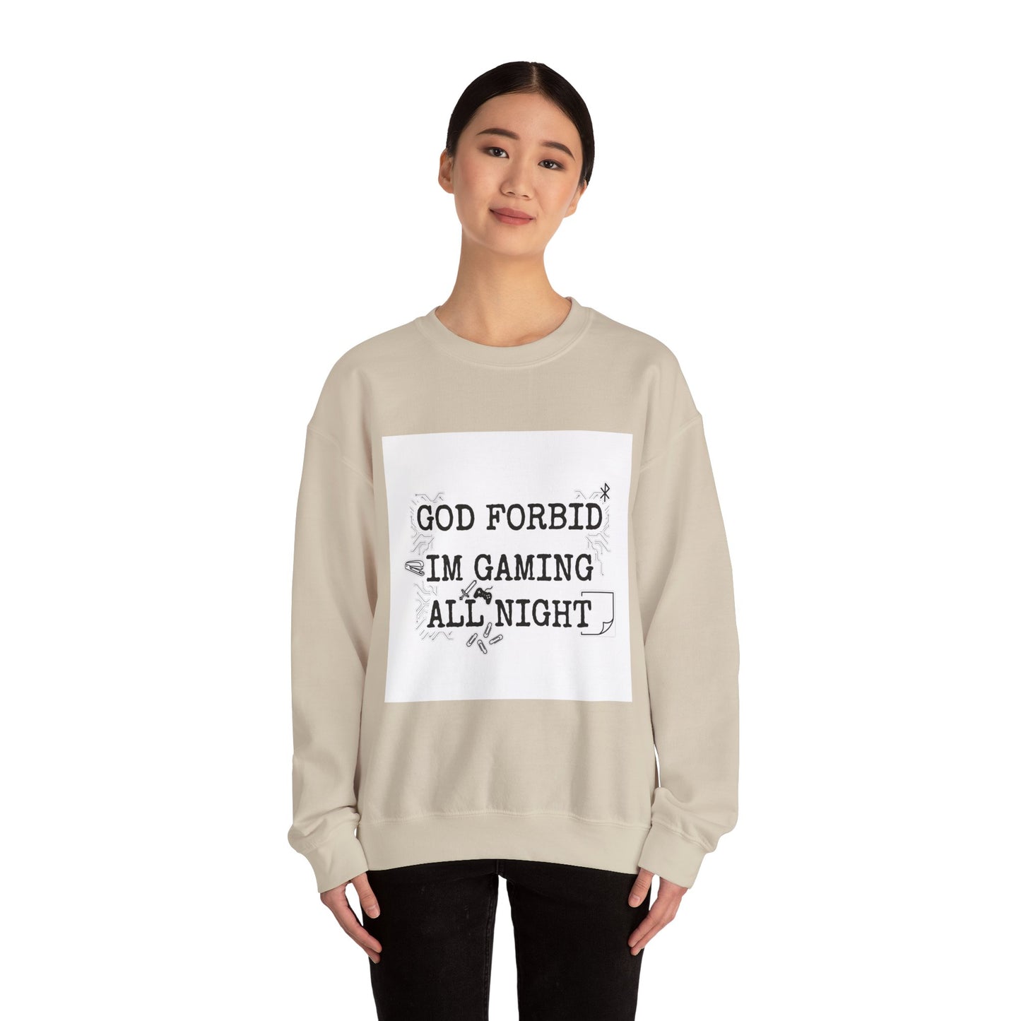 God Forbid I'm Gaming All Night Sweatshirt | sarcastic shirt, 90s aesthetic humor