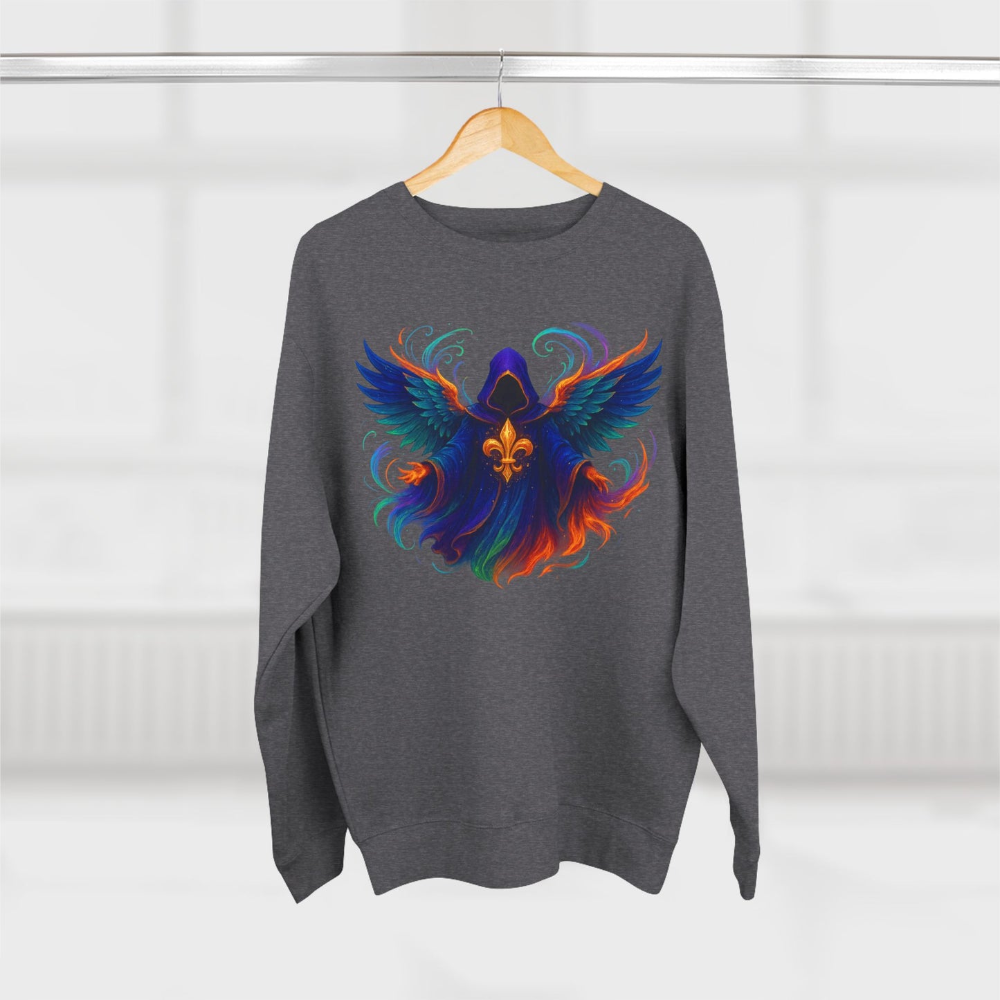 Mystical Angel Sweatshirt - Cozy Apparel, Unisex Crewneck, Spiritual Gift, Boho Style, Unique Graphic Design
