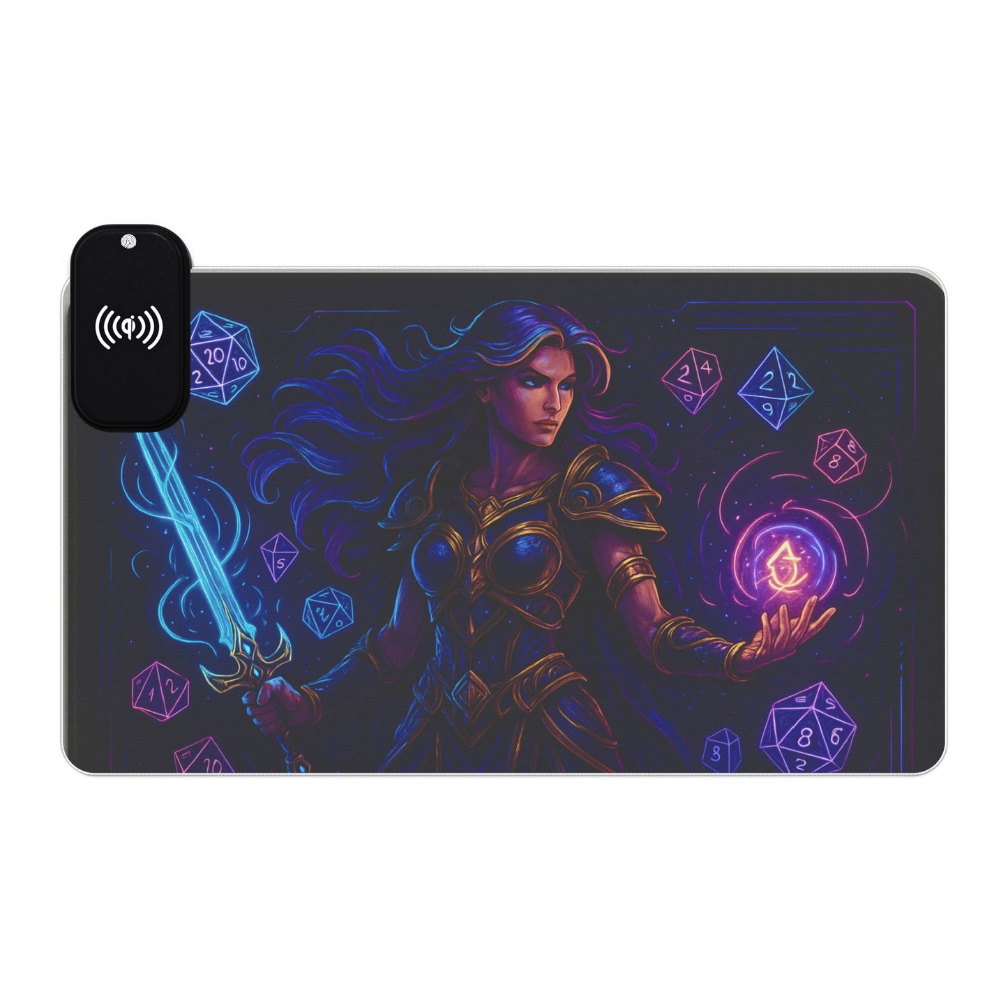 LED Gaming Mouse Pad, Wireless Charging, RGB Backlight, Computer Desk Accessories, Gaming Gifts, PC Setup Decor