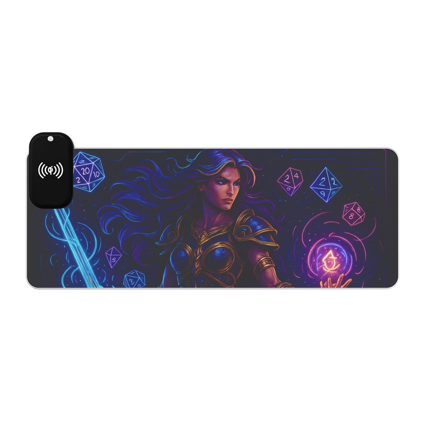 LED Gaming Mouse Pad, Wireless Charging, RGB Backlight, Computer Desk Accessories, Gaming Gifts, PC Setup Decor