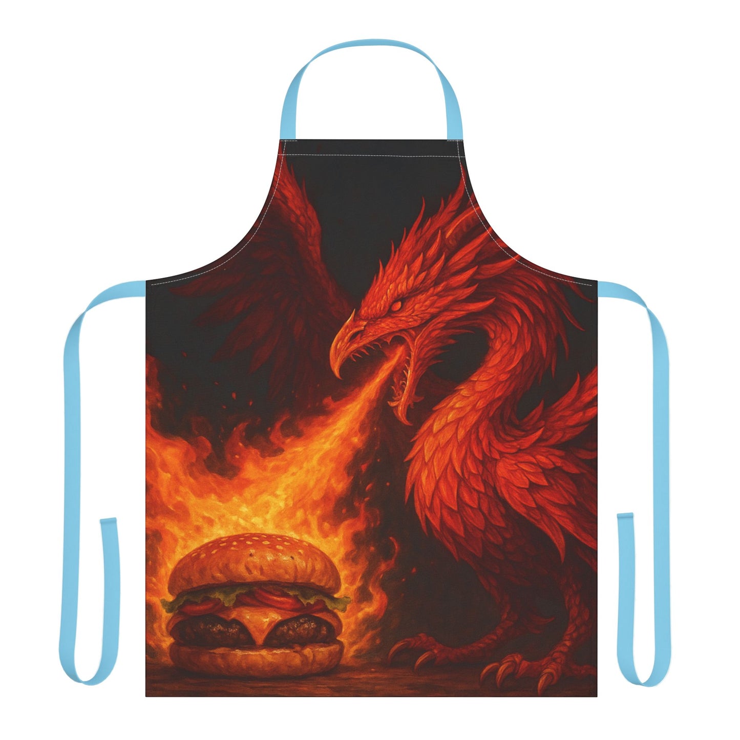 Fiery Dragon Apron, Perfect for Cooking Gifts, BBQ Nights, Grilling Accessories, Unique Kitchen Decor, Fantasy Themed Cooking