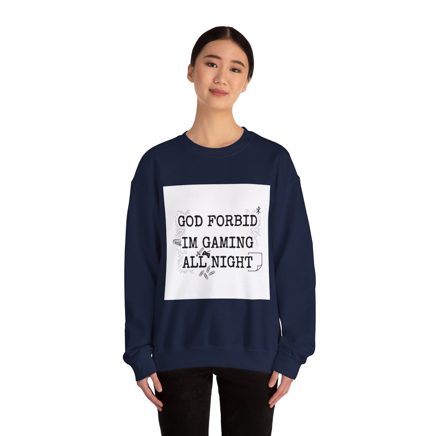 God Forbid I'm Gaming All Night Sweatshirt | sarcastic shirt, 90s aesthetic humor