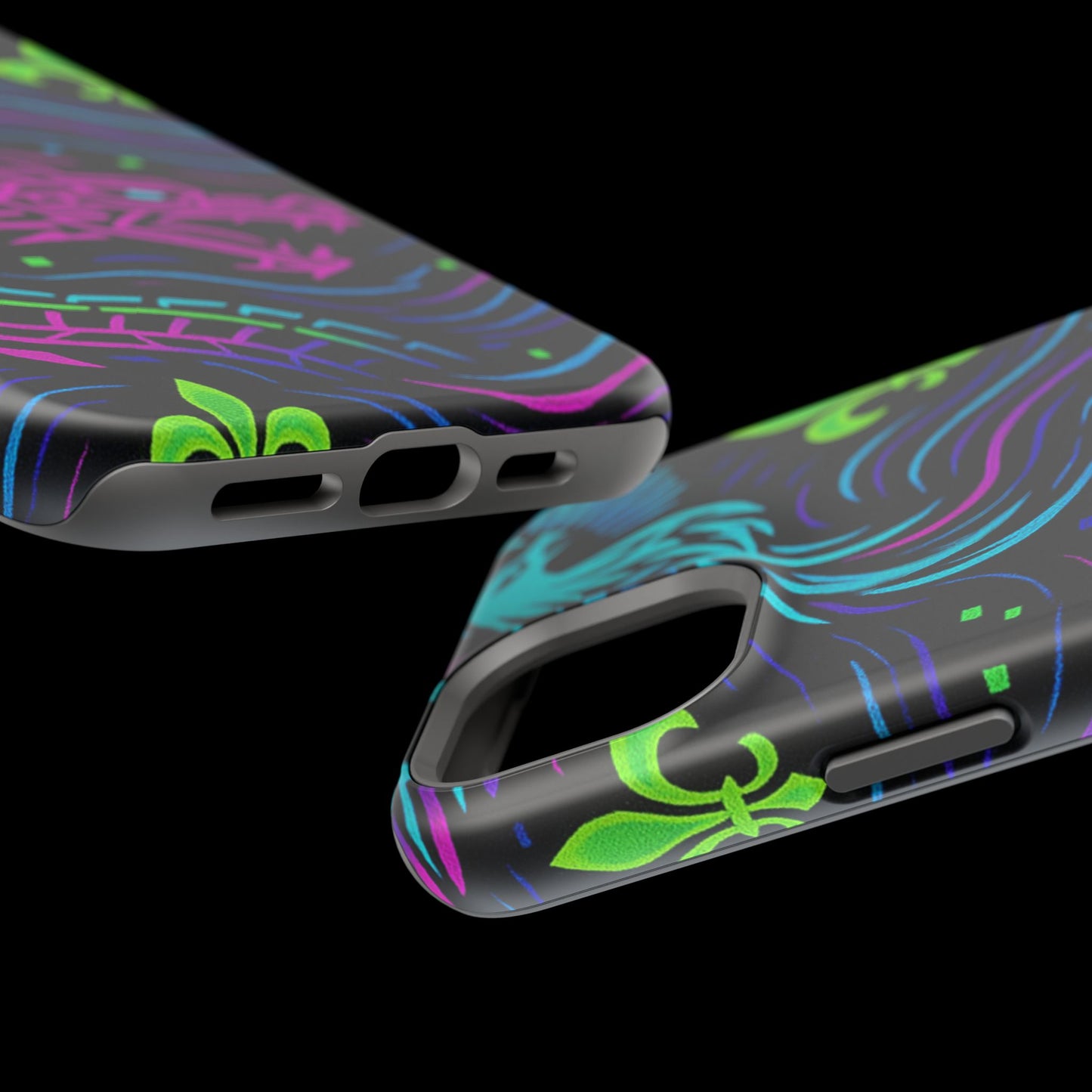 Dynamic Dragon Magnetic Phone Case | Colorful Floral Design | Gift for Gamers, Fantasy Lovers, Halloween, Unique Accessories