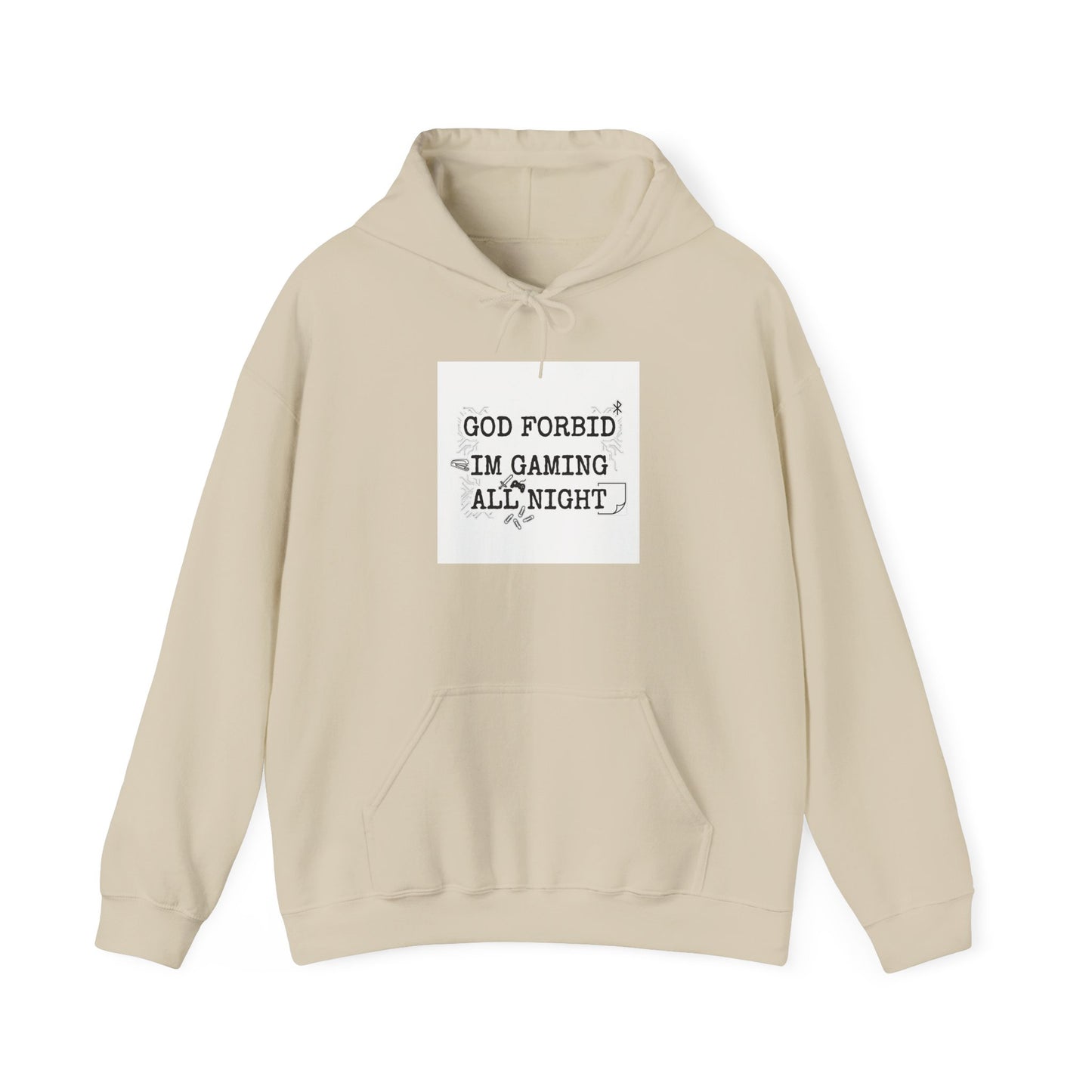 God Forbid, I’m Gaming All Night Hoodie | Sarcastic Shirt, 90s Office Typography