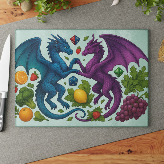 Fantasy Dragon Glass Cutting Board - Ideal Gift for Chefs, Gamers, Art Lovers, Housewarming, Kitchen Decor