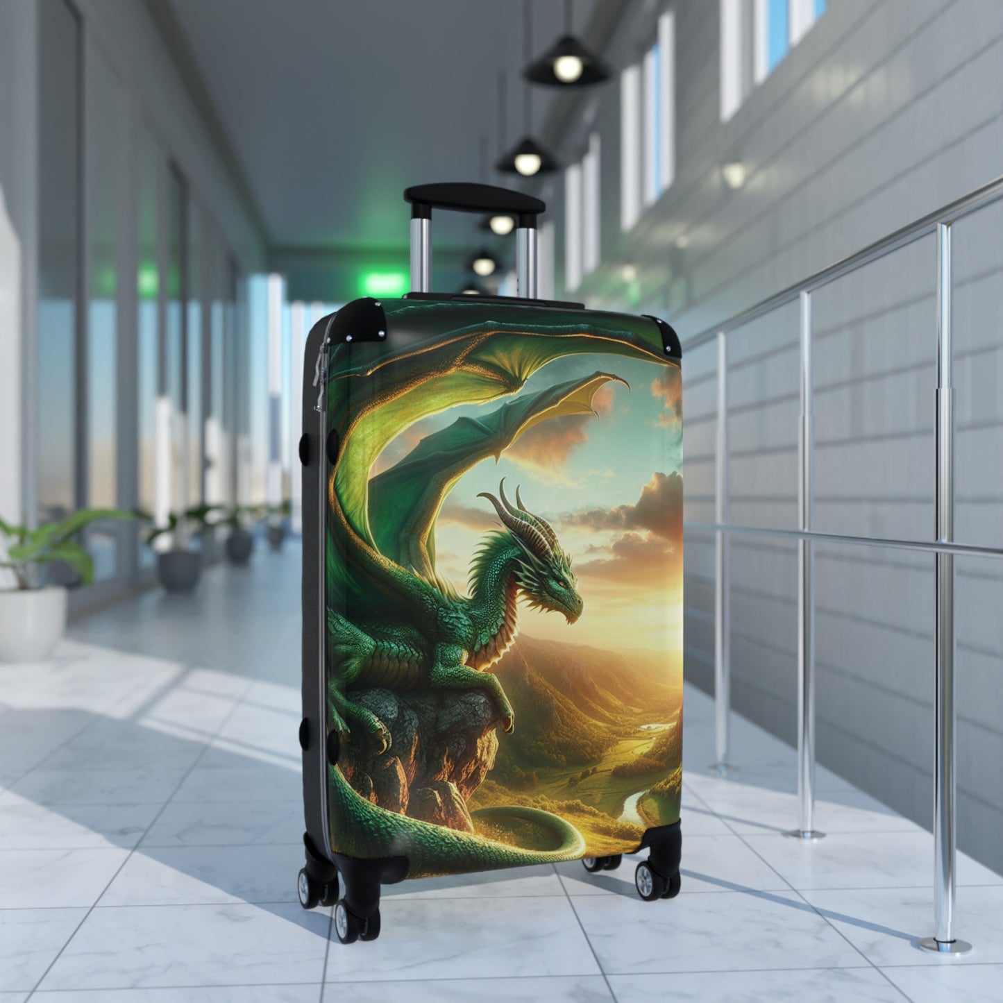 Dragon Design Suitcase – Fantasy Travel Luggage, Adventure Gear, Unique Gift for Travelers, Fantasy Art Bag, Fun Travel Accessory