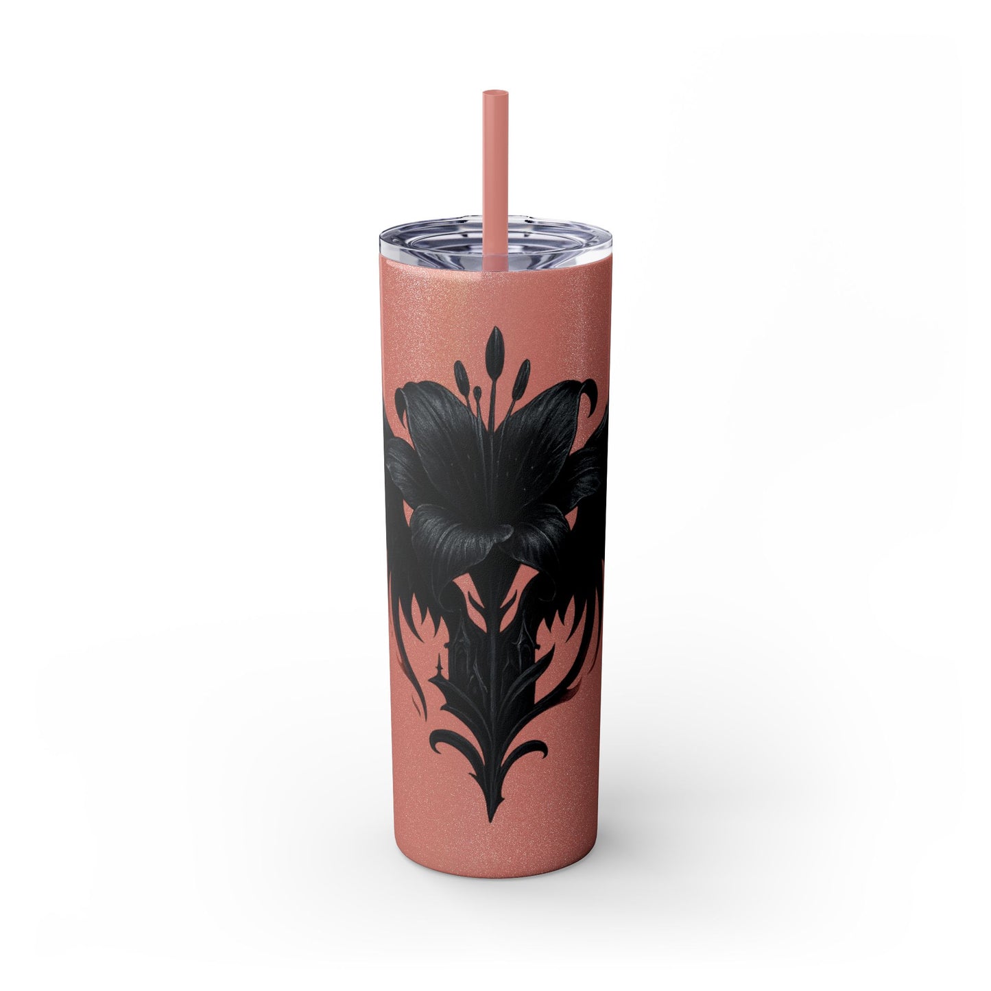 Elegant Black Floral Skinny Tumbler with Straw | Stylish Drinkware | Gift for Her, Travel Mug, Coffee Cup, Stylish Water Bottle, [...]