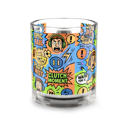 Funny Gamer Glass Mug, 10oz | Epic Fail & Plot Twist Coffee Cup, Gift for Gamers, Game Night Essentials