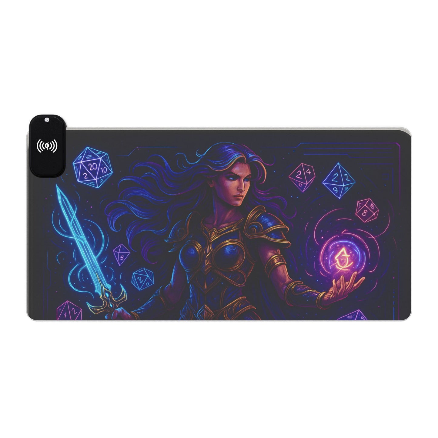 LED Gaming Mouse Pad, Wireless Charging, RGB Backlight, Computer Desk Accessories, Gaming Gifts, PC Setup Decor