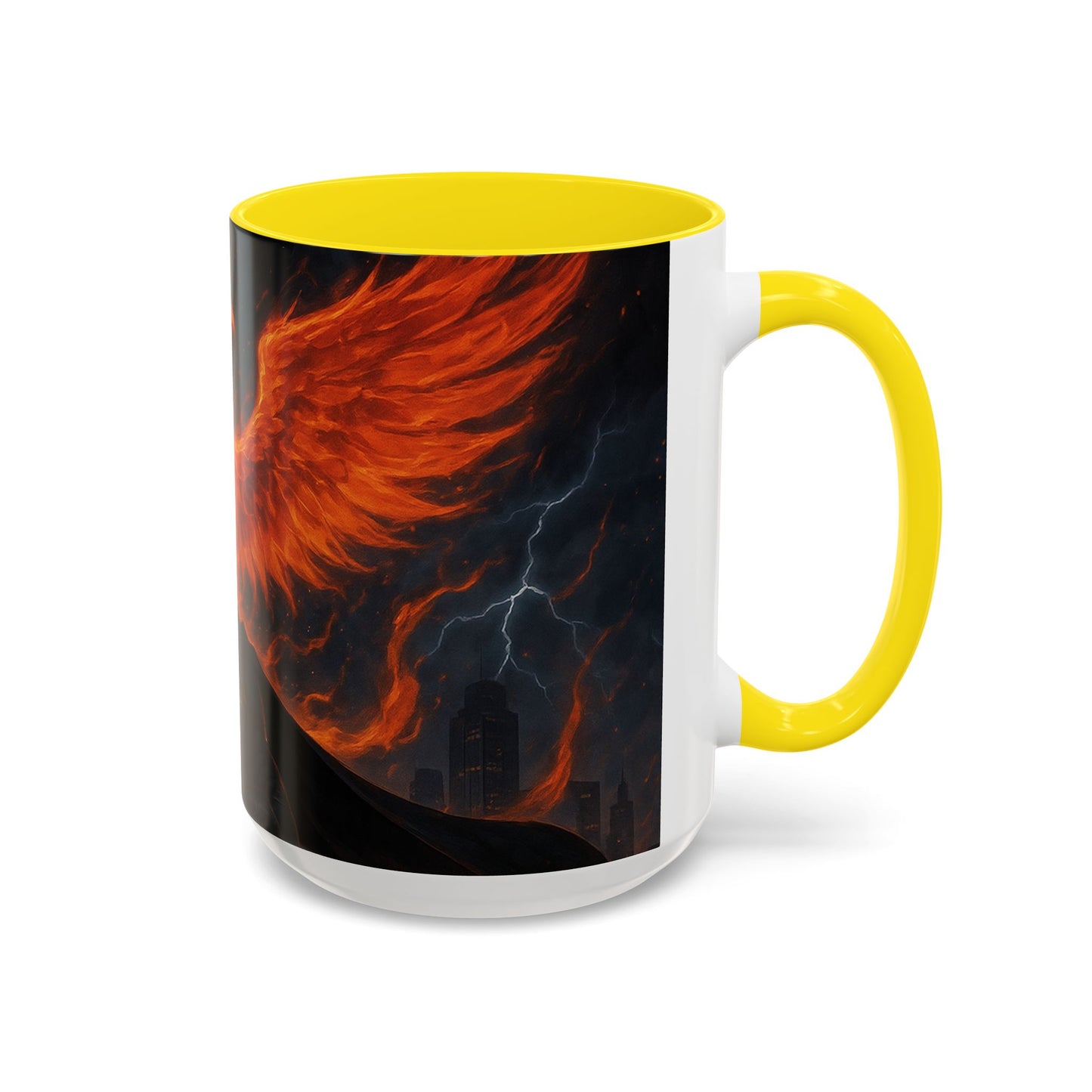 Mythical Phoenix Accent Coffee Mug, Fantasy Gift, Hot Beverage Cup, Cozy Home Decor, Unique Gift for Her