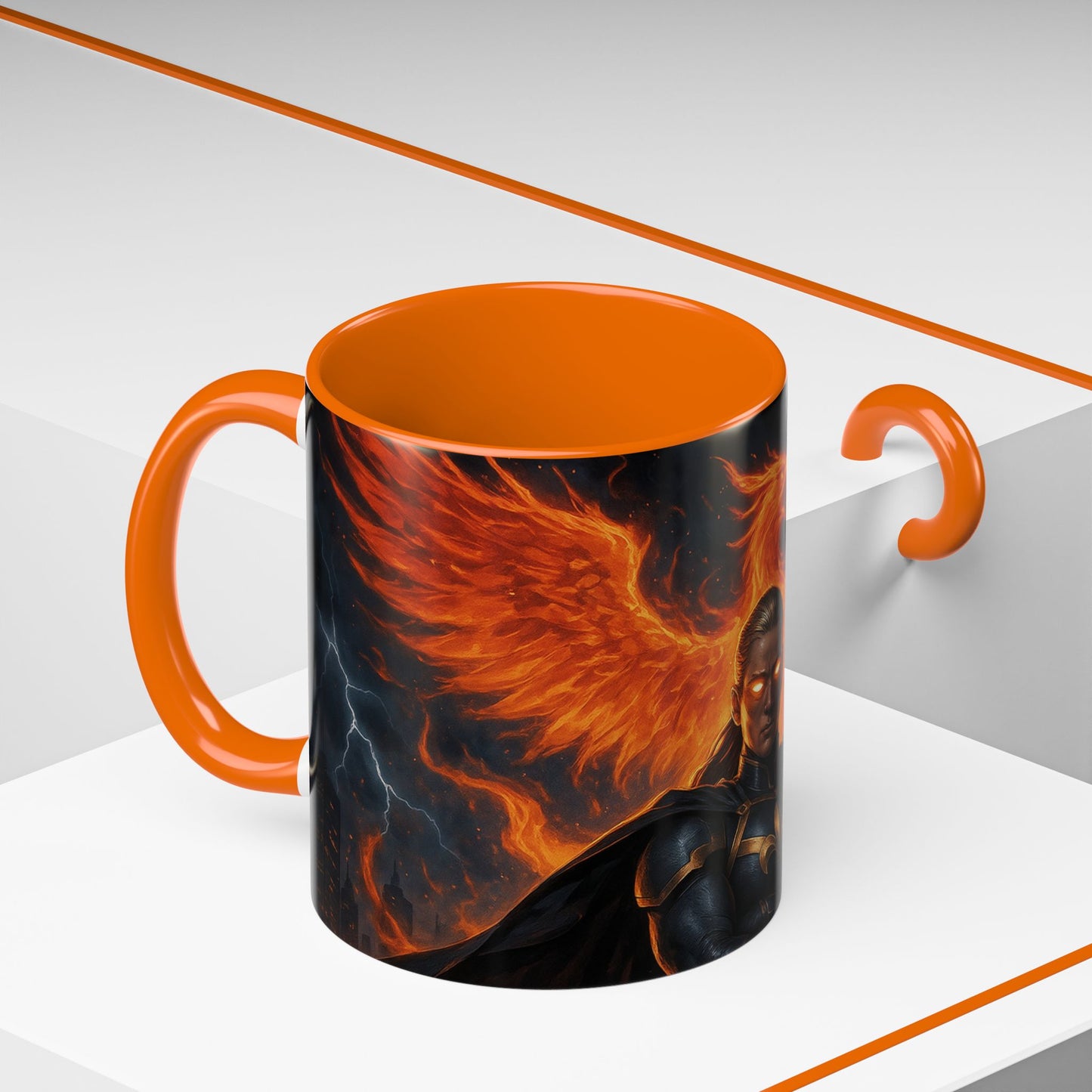 Mythical Phoenix Accent Coffee Mug, Fantasy Gift, Hot Beverage Cup, Cozy Home Decor, Unique Gift for Her