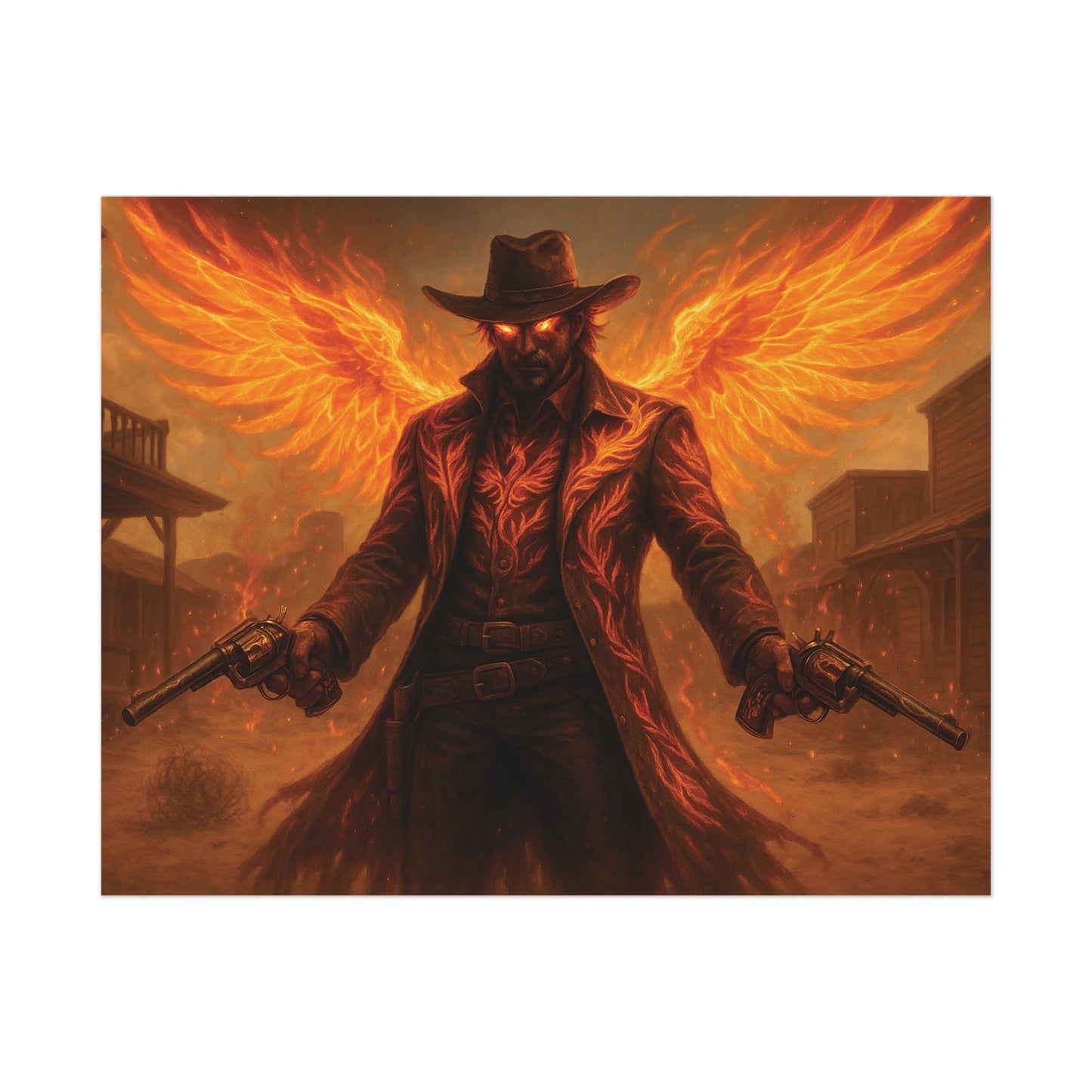 Fiery Angel Uncoated Poster, Wall Art Decor, Gothic Decor, Gift for Fantasy Lovers, Unique Home Decoration