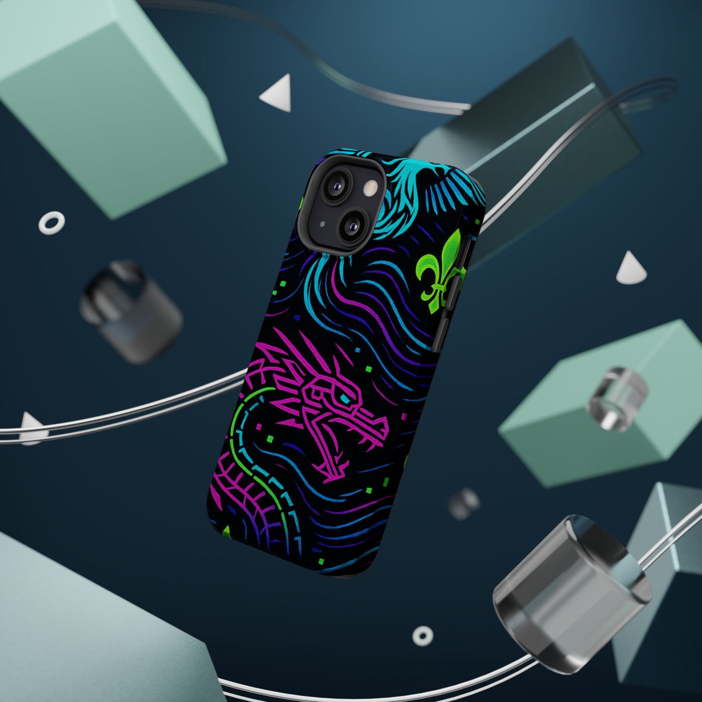 Dynamic Dragon Magnetic Phone Case | Colorful Floral Design | Gift for Gamers, Fantasy Lovers, Halloween, Unique Accessories