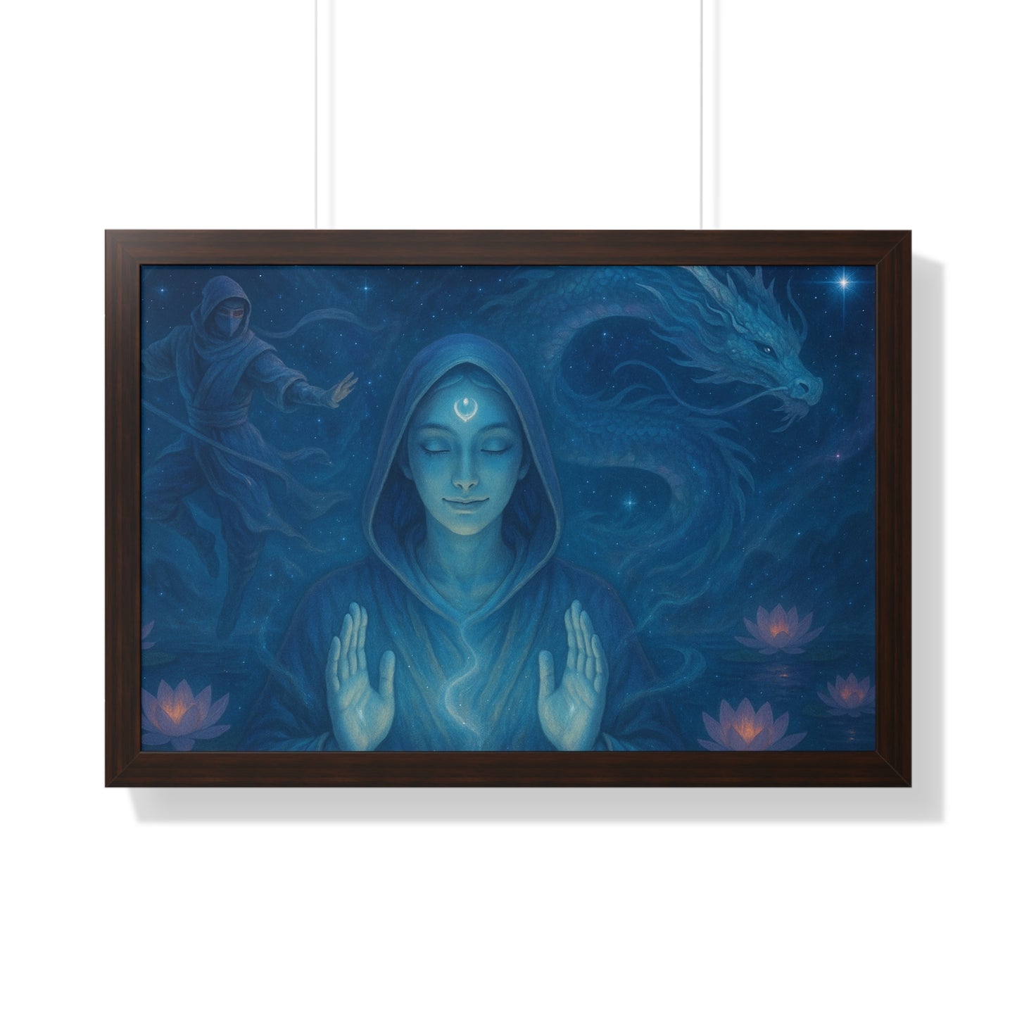 Mystical Framed Poster, Spiritual Wall Art, Meditative Decor, Fantasy Artwork, Mindfulness Gift, Home Aesthetic