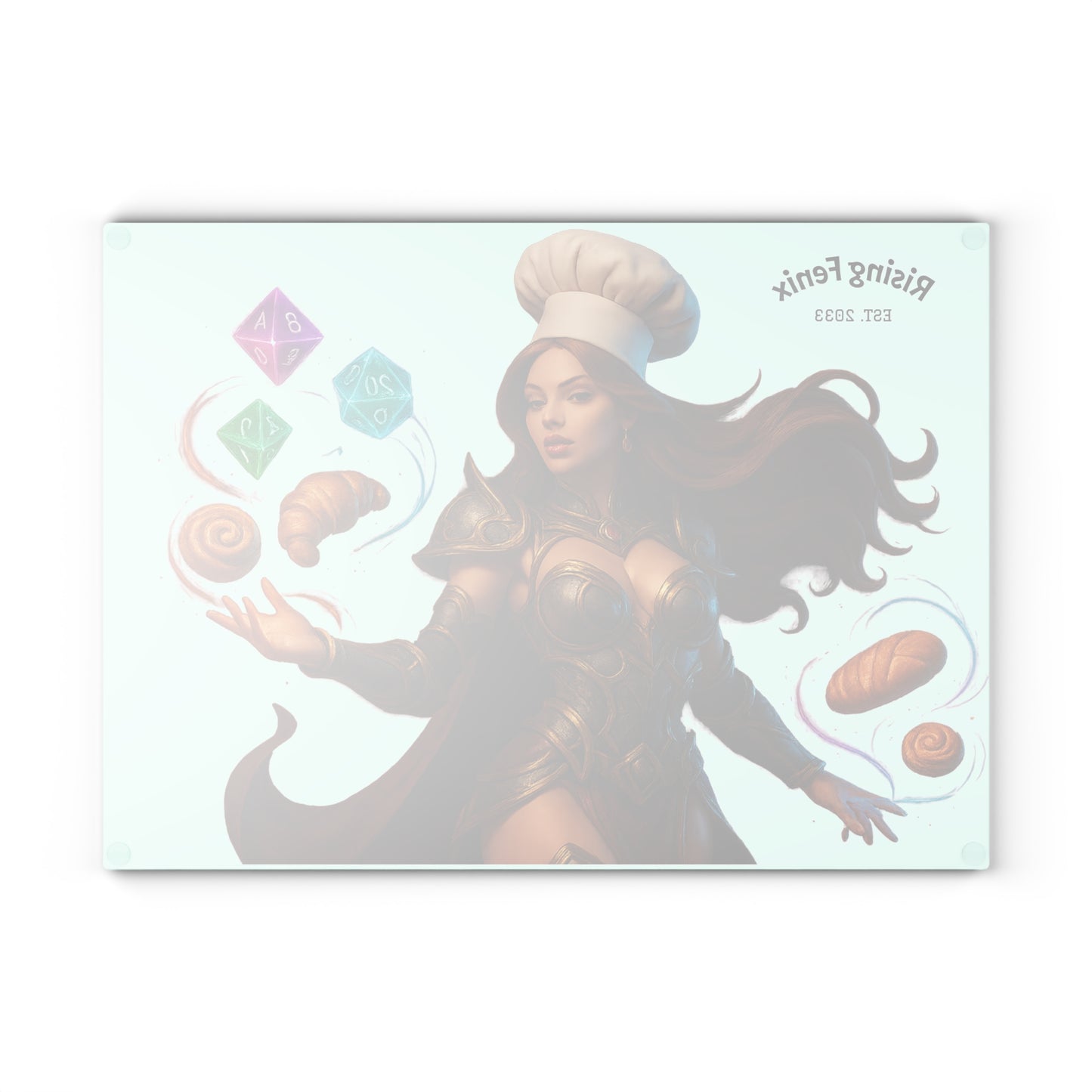Fantasy-Themed Glass Cutting Board, Gamer Kitchen Decor, Unique Gift for Cooks, RPG Inspired Gifts, Dungeons and Dragons Kitchenware