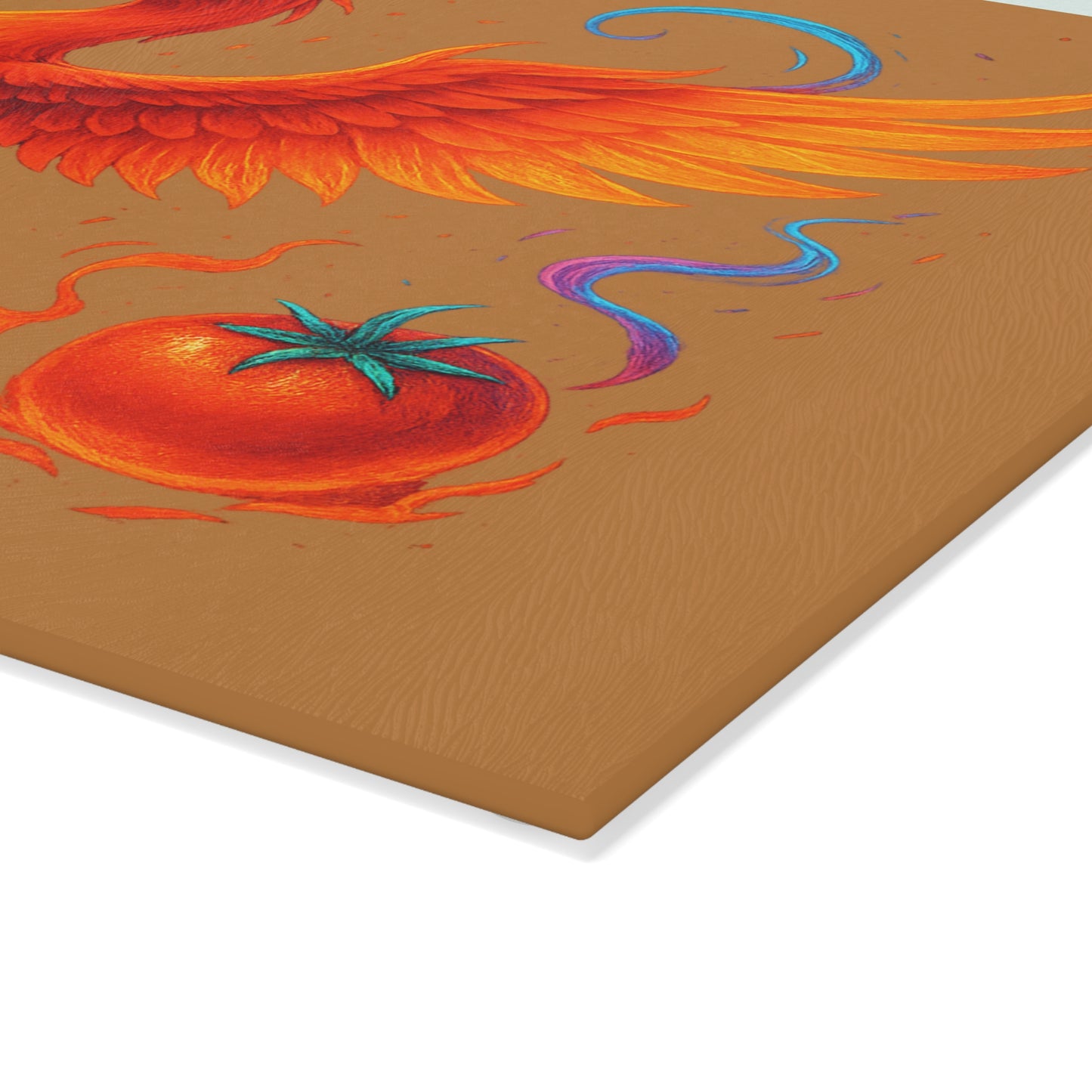 Vibrant Phoenix Glass Cutting Board - Unique Kitchen Decor, Ideal for Gamers, Great Gift for Holidays, BBQ, and Housewarming!