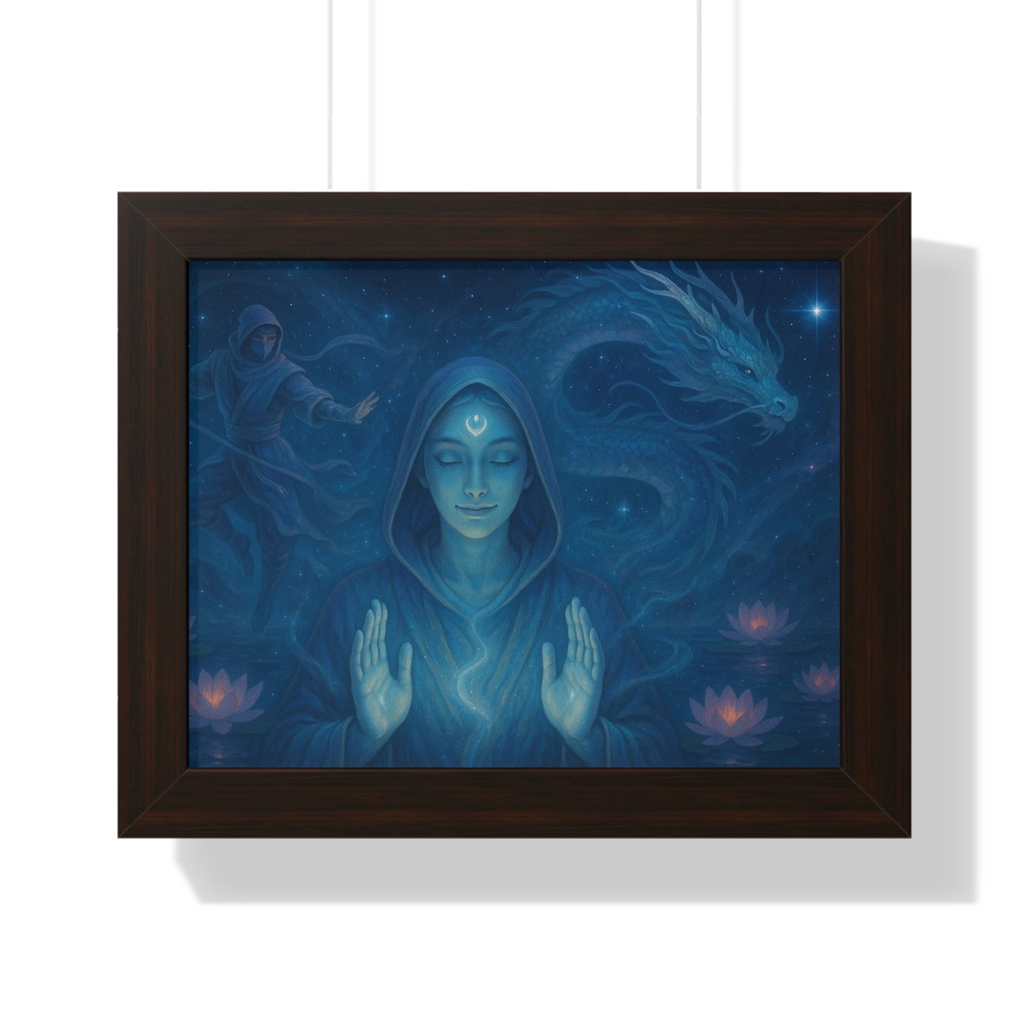 Mystical Framed Poster, Spiritual Wall Art, Meditative Decor, Fantasy Artwork, Mindfulness Gift, Home Aesthetic