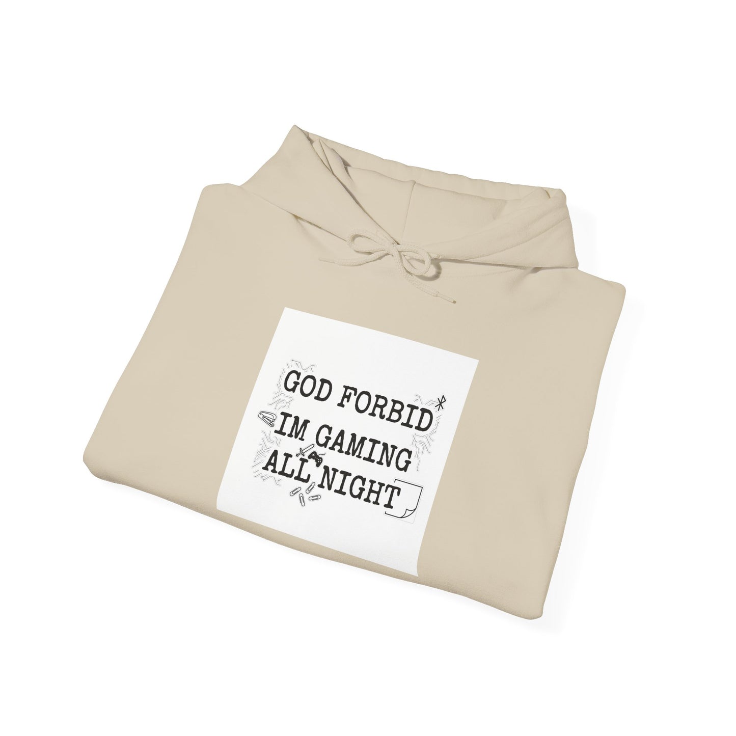 God Forbid, I’m Gaming All Night Hoodie | Sarcastic Shirt, 90s Office Typography