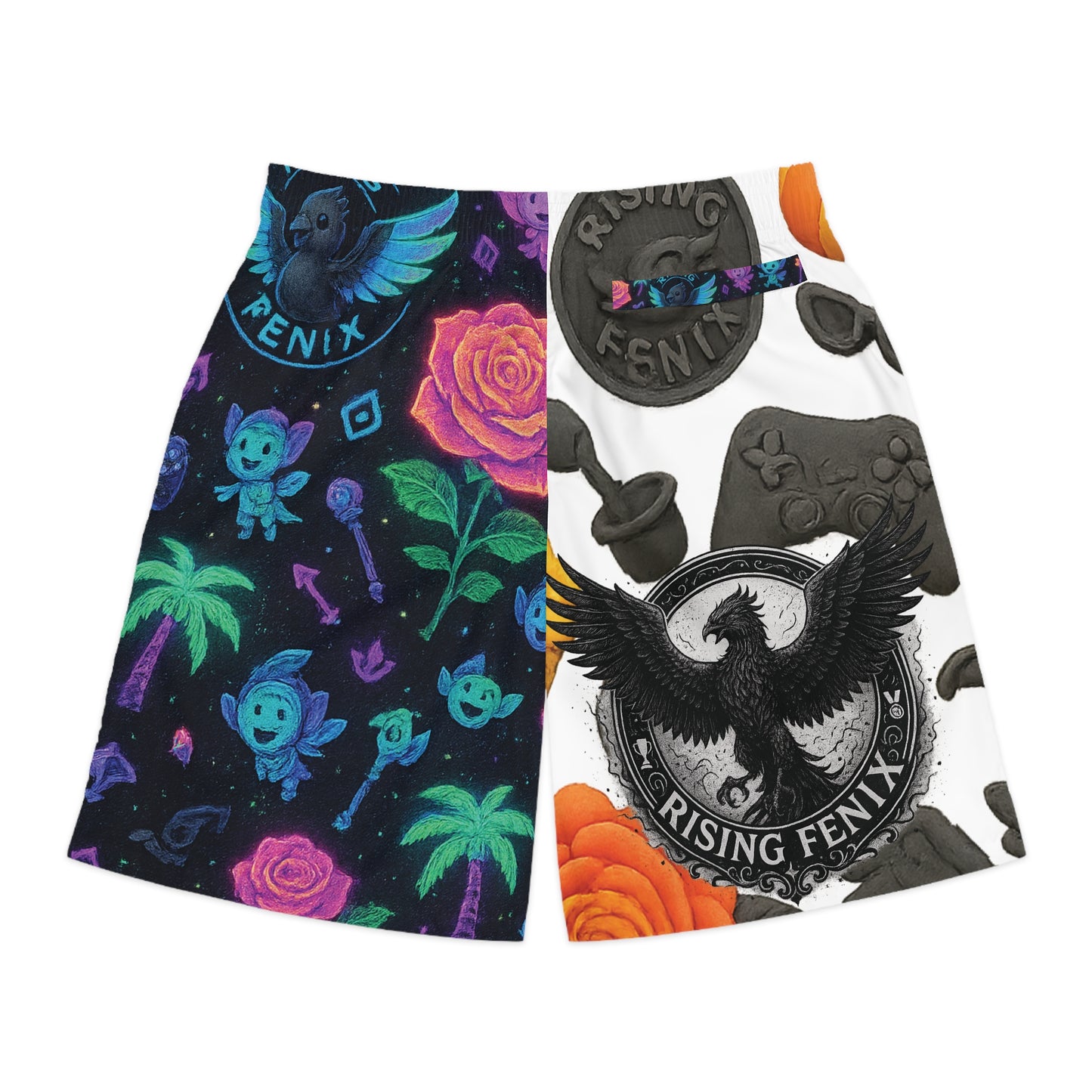 Colorful Graphic Men's Jogger Shorts, Summer Athleisure Wear, Gamer Shorts, Casual Apparel, Unique Gift Idea