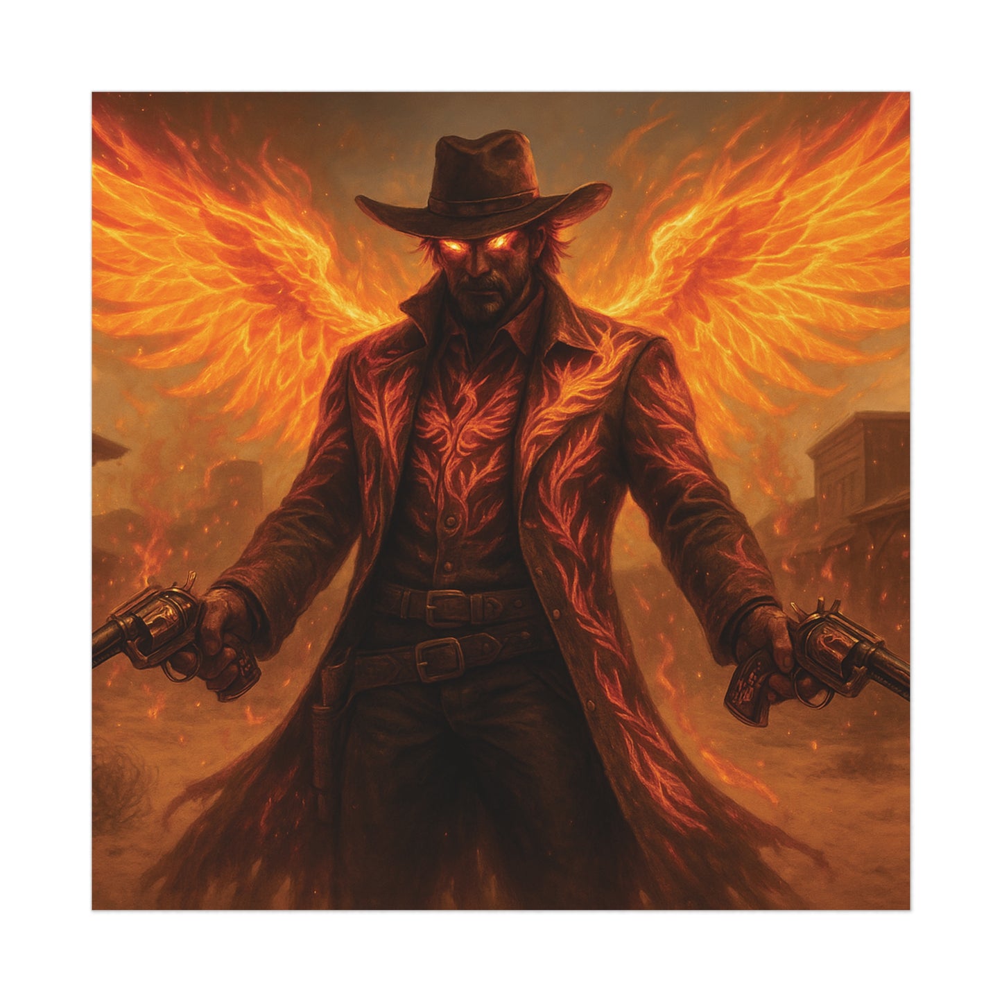 Fiery Angel Uncoated Poster, Wall Art Decor, Gothic Decor, Gift for Fantasy Lovers, Unique Home Decoration