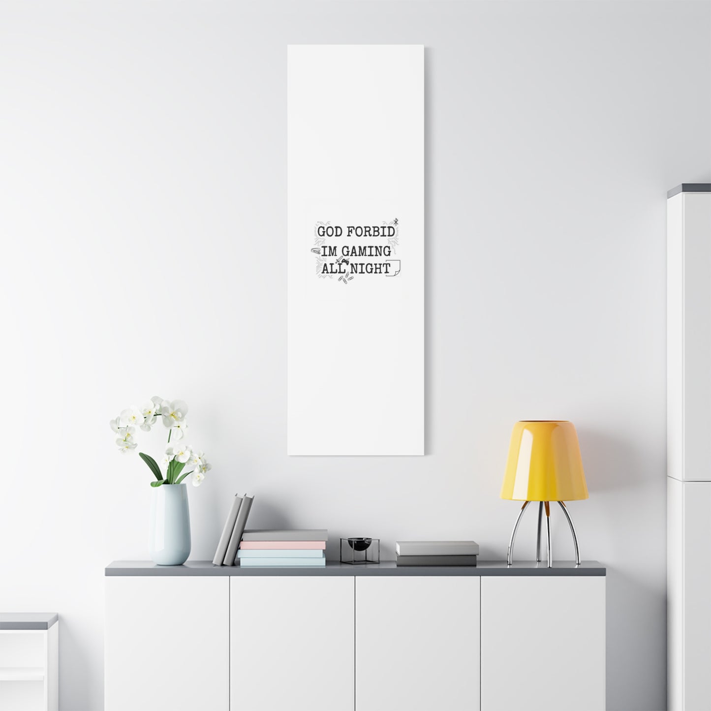 God Forbid I'm Gaming All Night Canvas | Sarcastic Office Humor, 90s Aesthetic