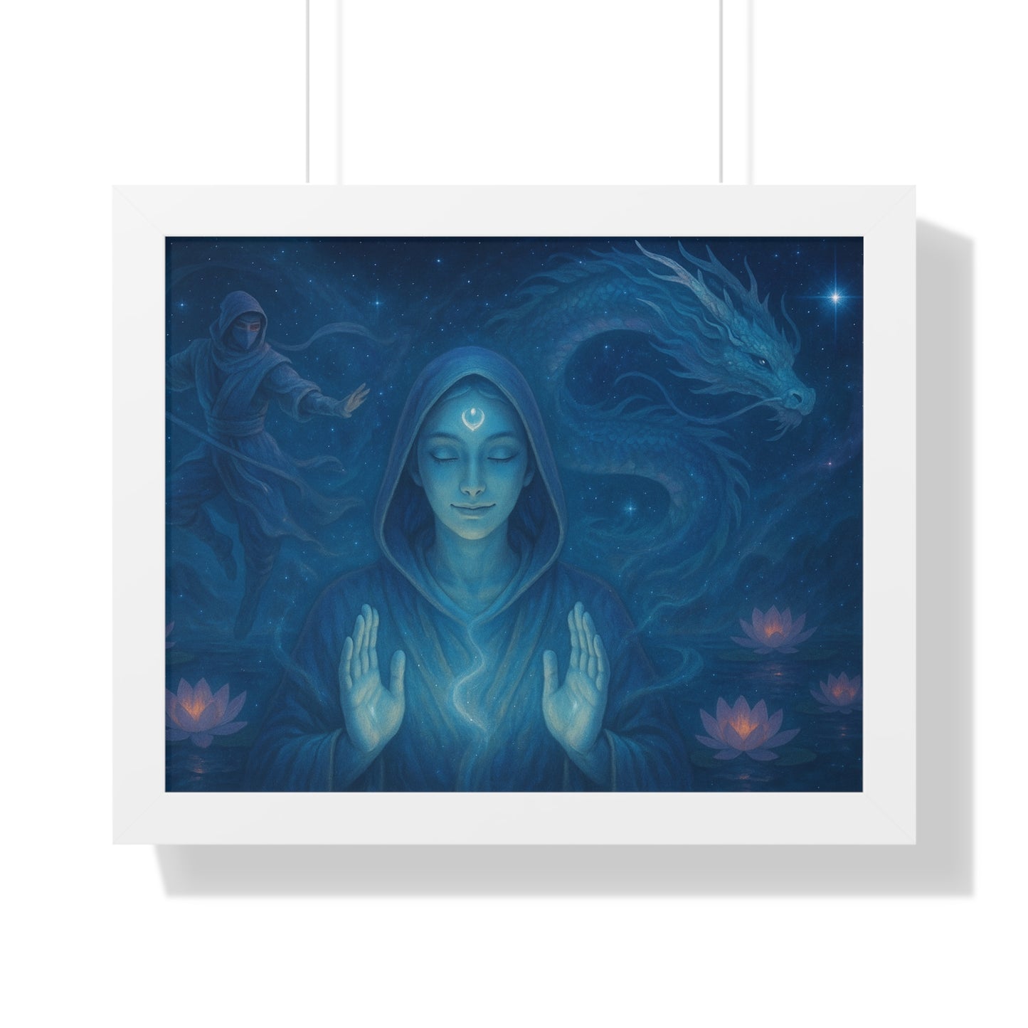 Mystical Framed Poster, Spiritual Wall Art, Meditative Decor, Fantasy Artwork, Mindfulness Gift, Home Aesthetic
