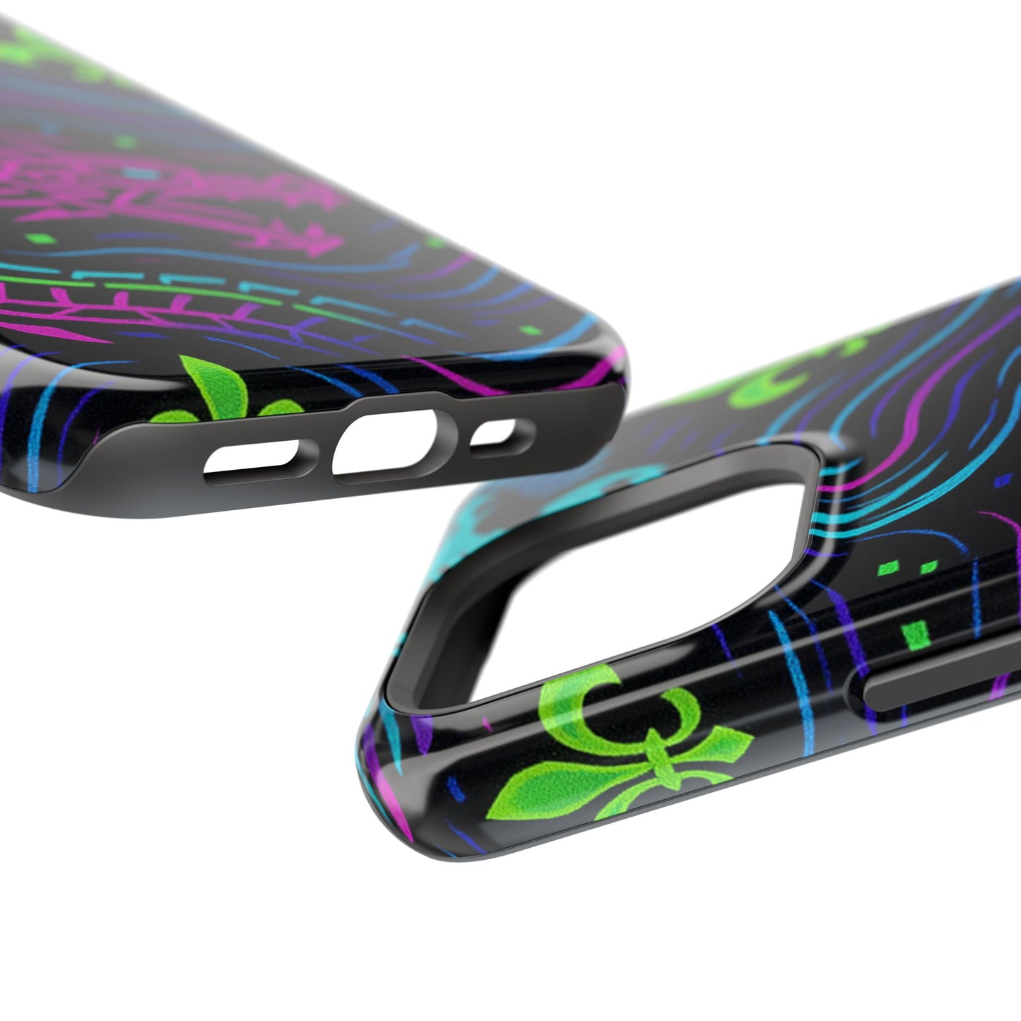 Dynamic Dragon Magnetic Phone Case | Colorful Floral Design | Gift for Gamers, Fantasy Lovers, Halloween, Unique Accessories
